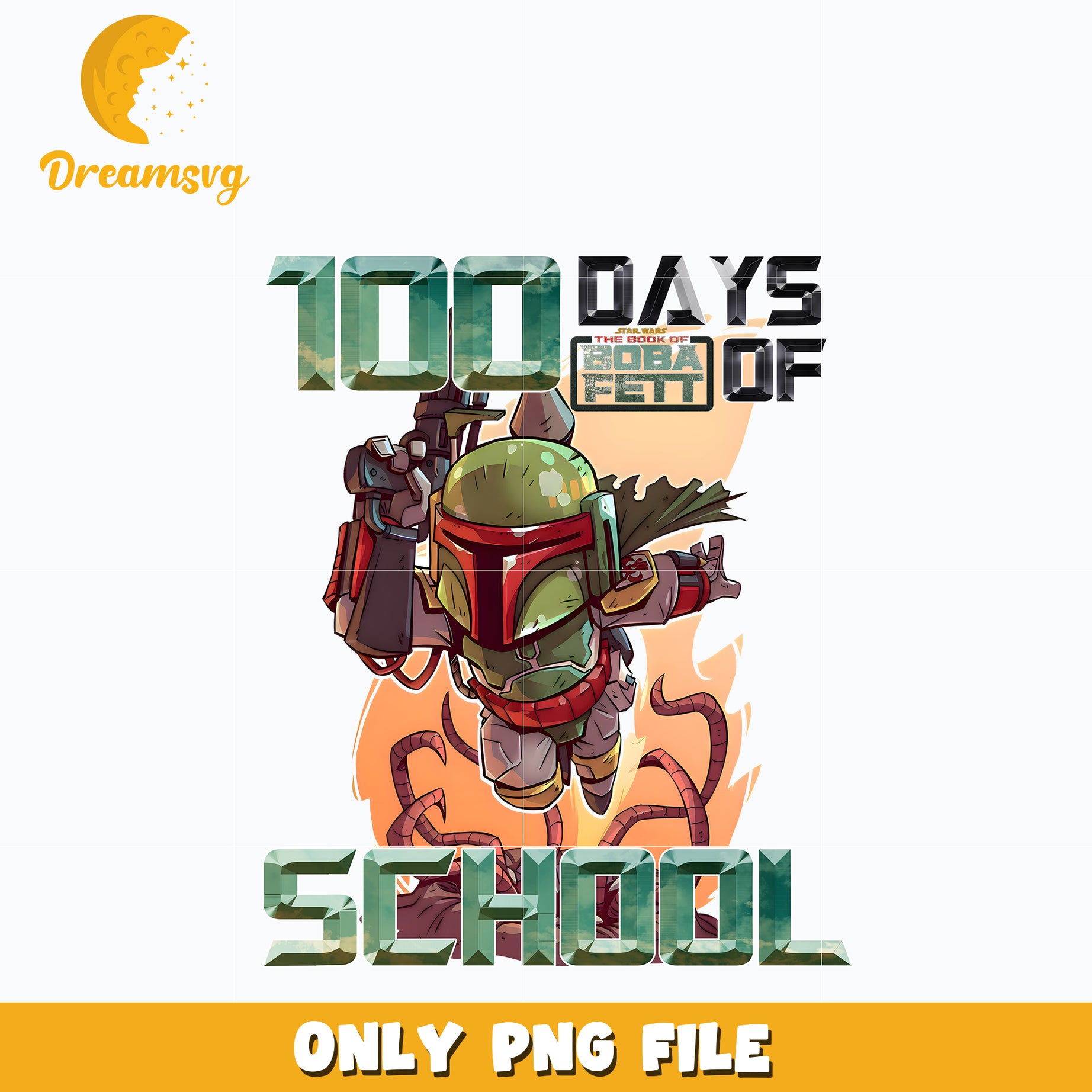 100 Days of School Boba Fett Png