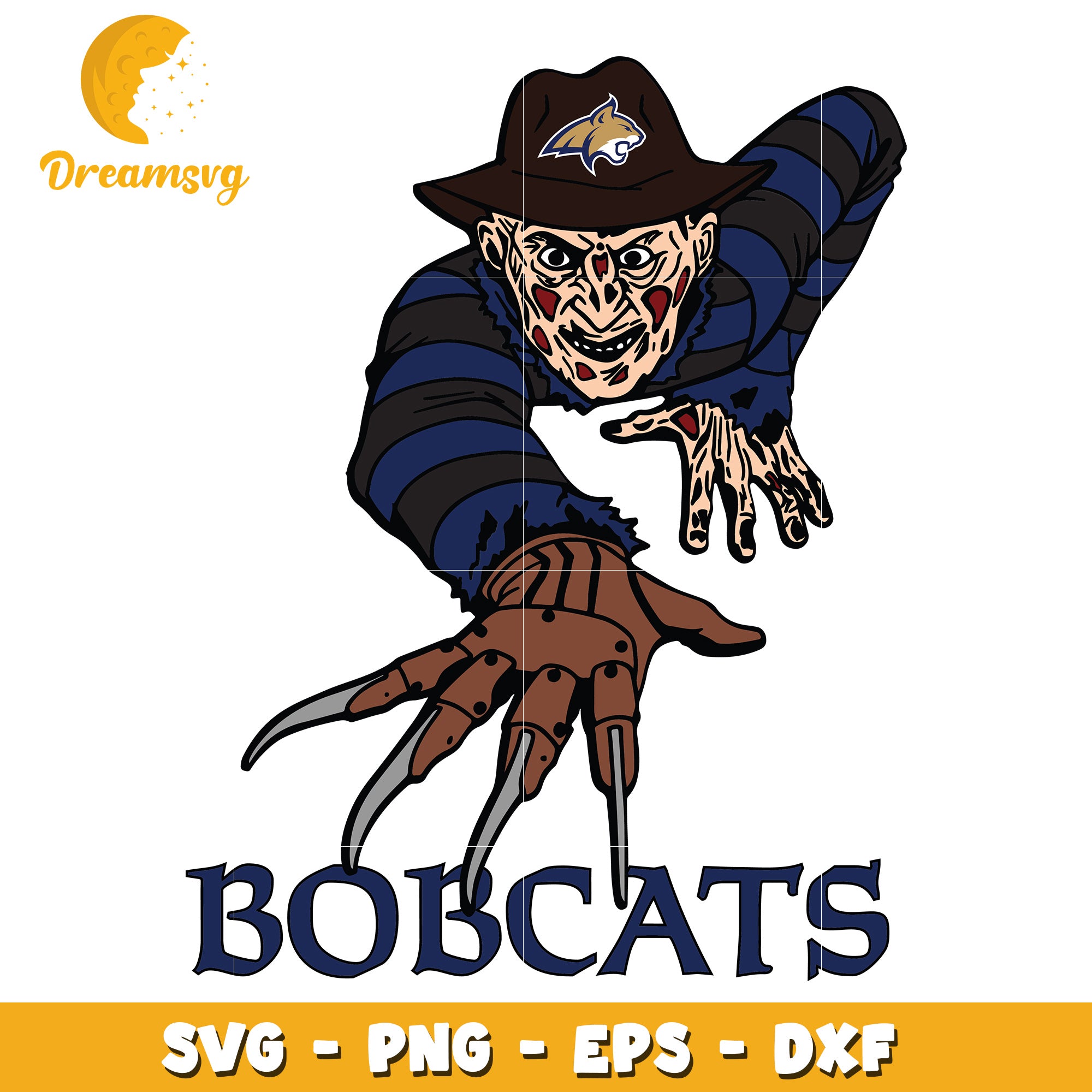 Bobcats Freddy Krueger SVG PNG EPS DXF