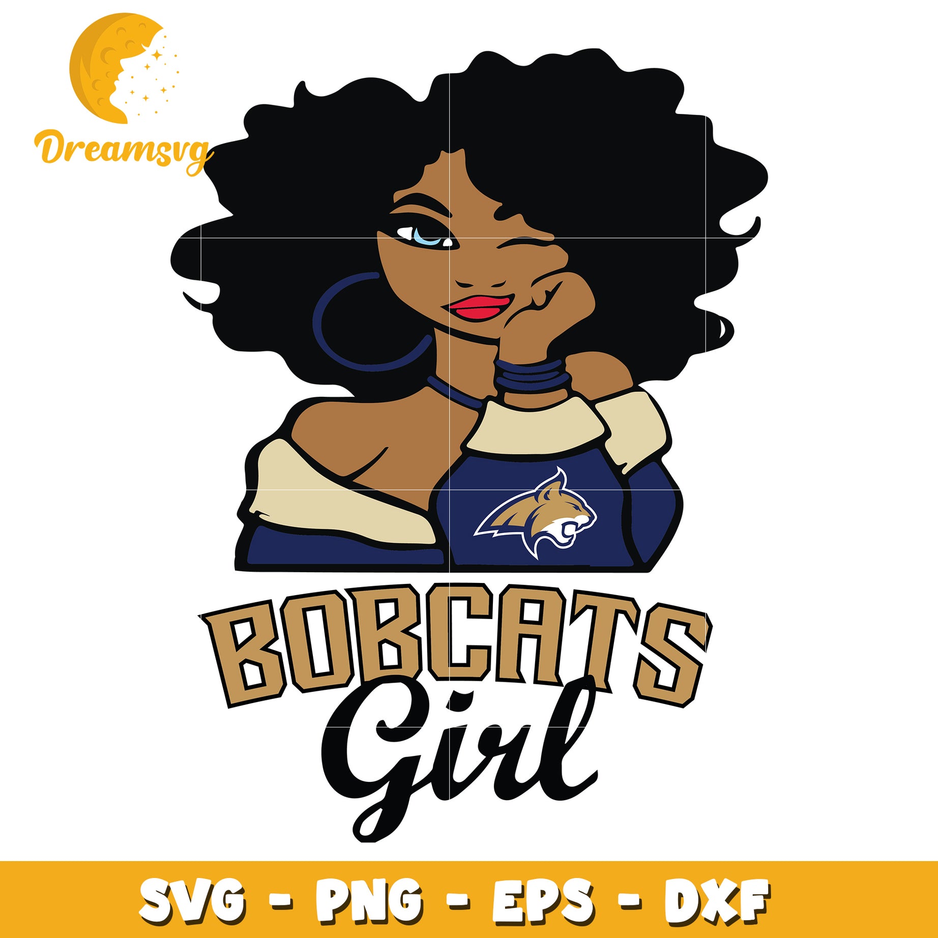 Bobcats Girl SVG PNG EPS DXF Cut File