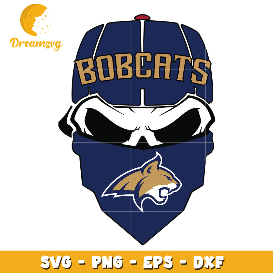 Bobcats Skull SVG PNG EPS DXF