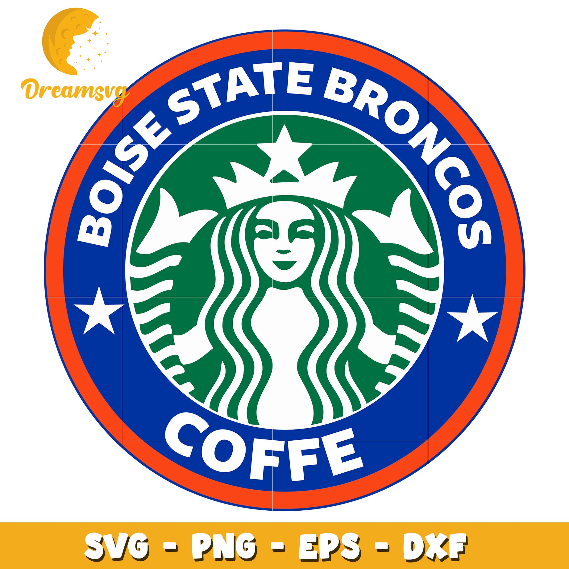 Boise State Broncos Coffee Logo SVG File for Crafting Projects