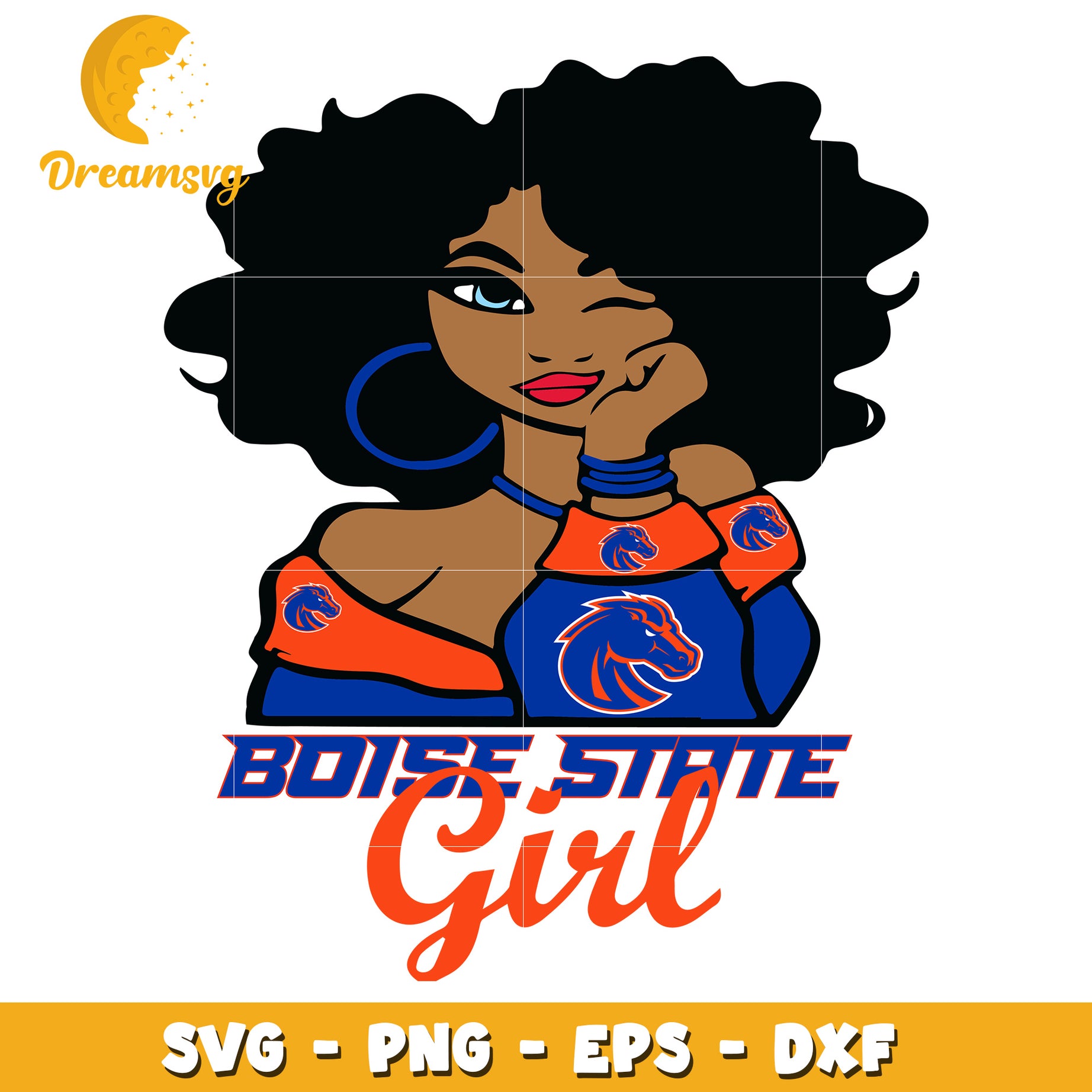 Boise State Girl SVG PNG EPS DXF