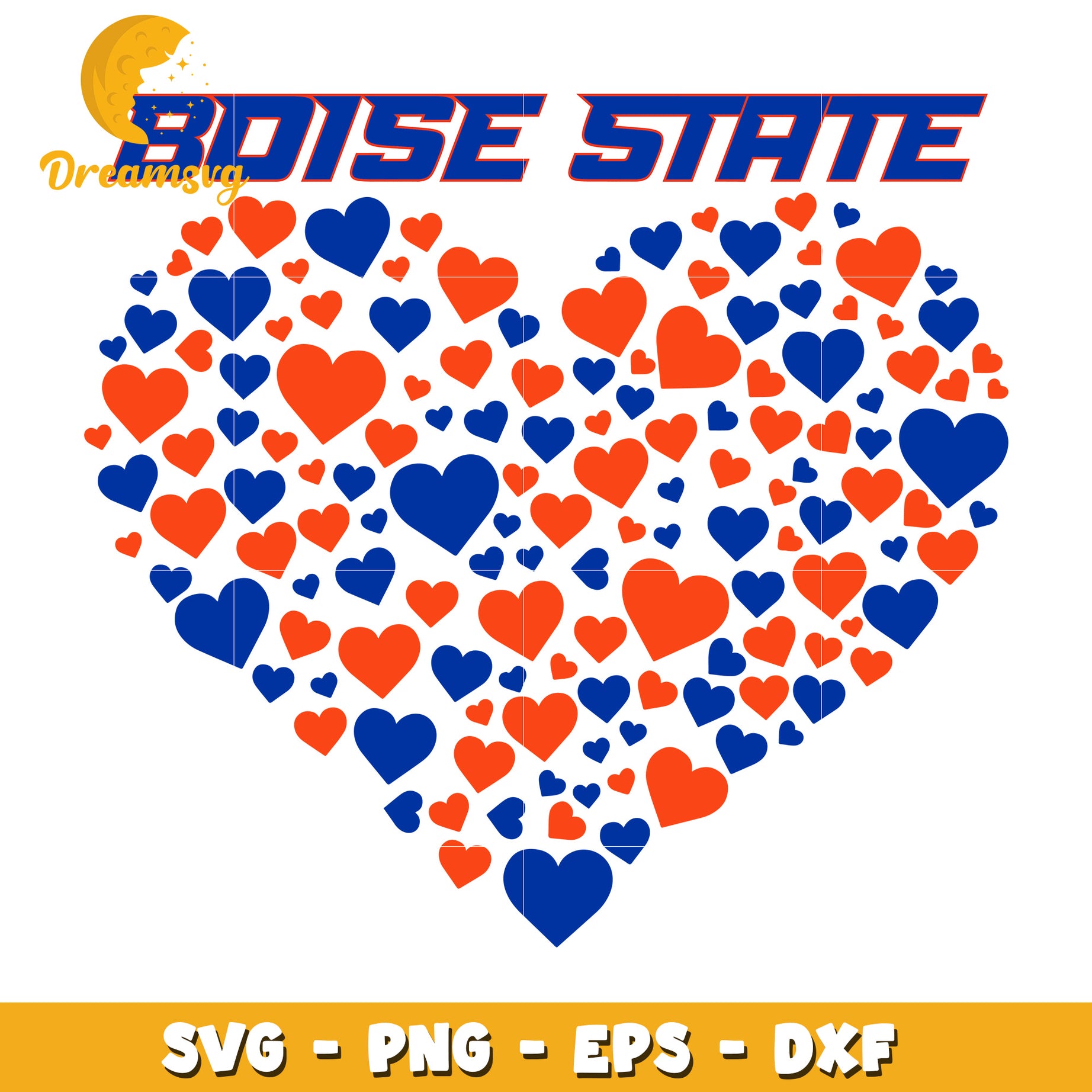 Boise State Heart Design SVG Graphic for Crafts and Projects