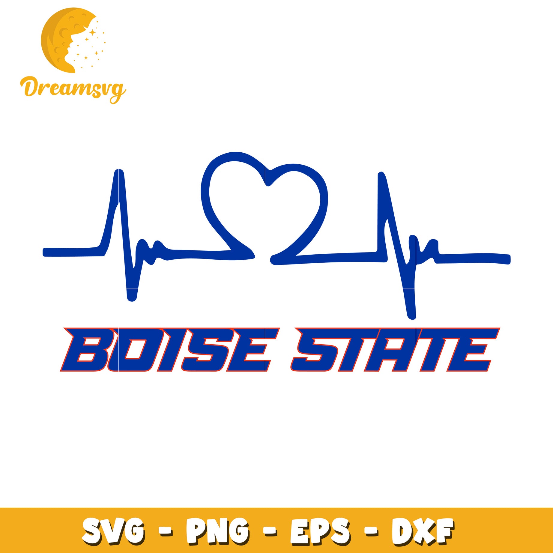 Boise State Heartbeat SVG Cut File