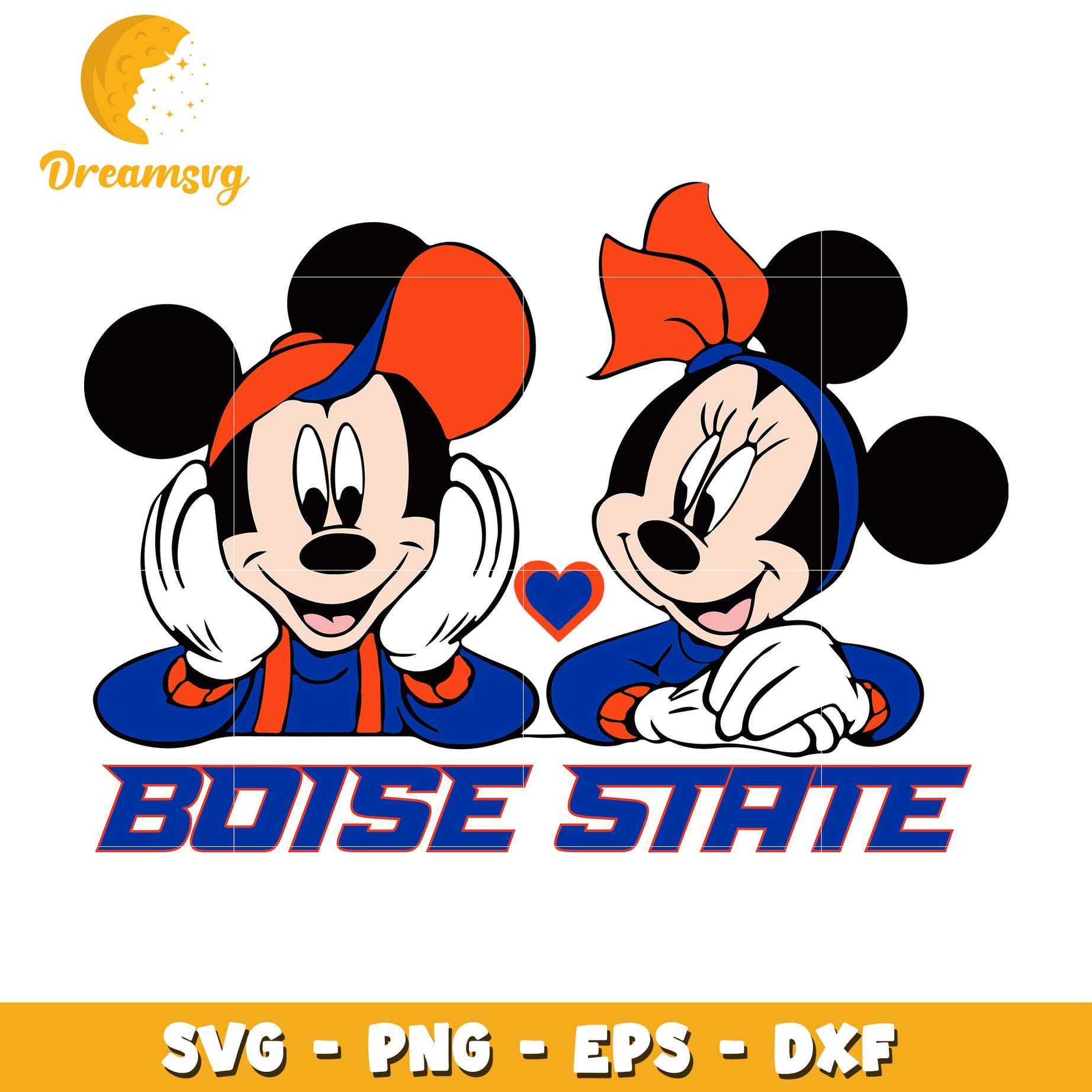 Boise State Mickey Minnie SVG PNG EPS DXF