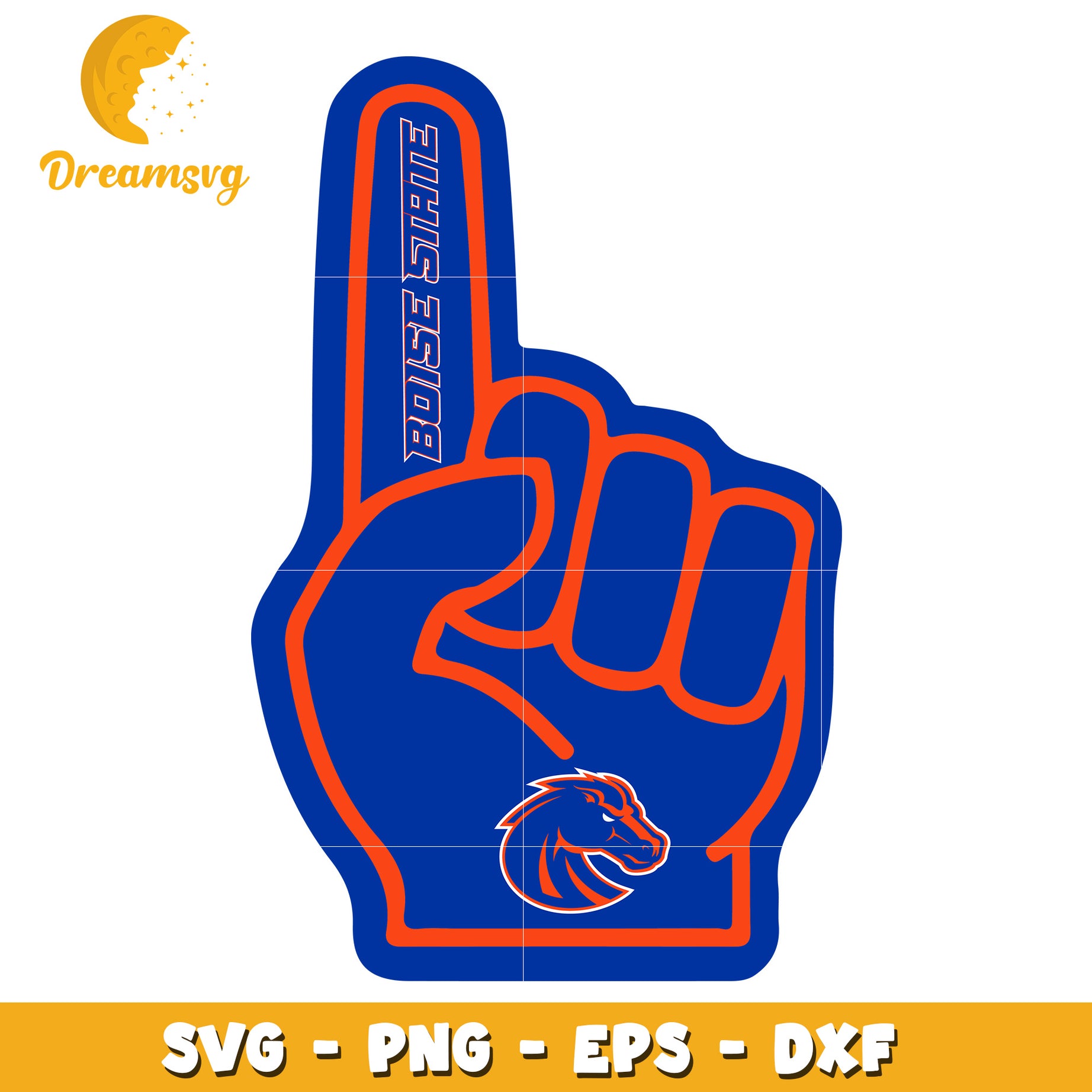 Boise State Number One Foam Hand SVG for Sports Fans