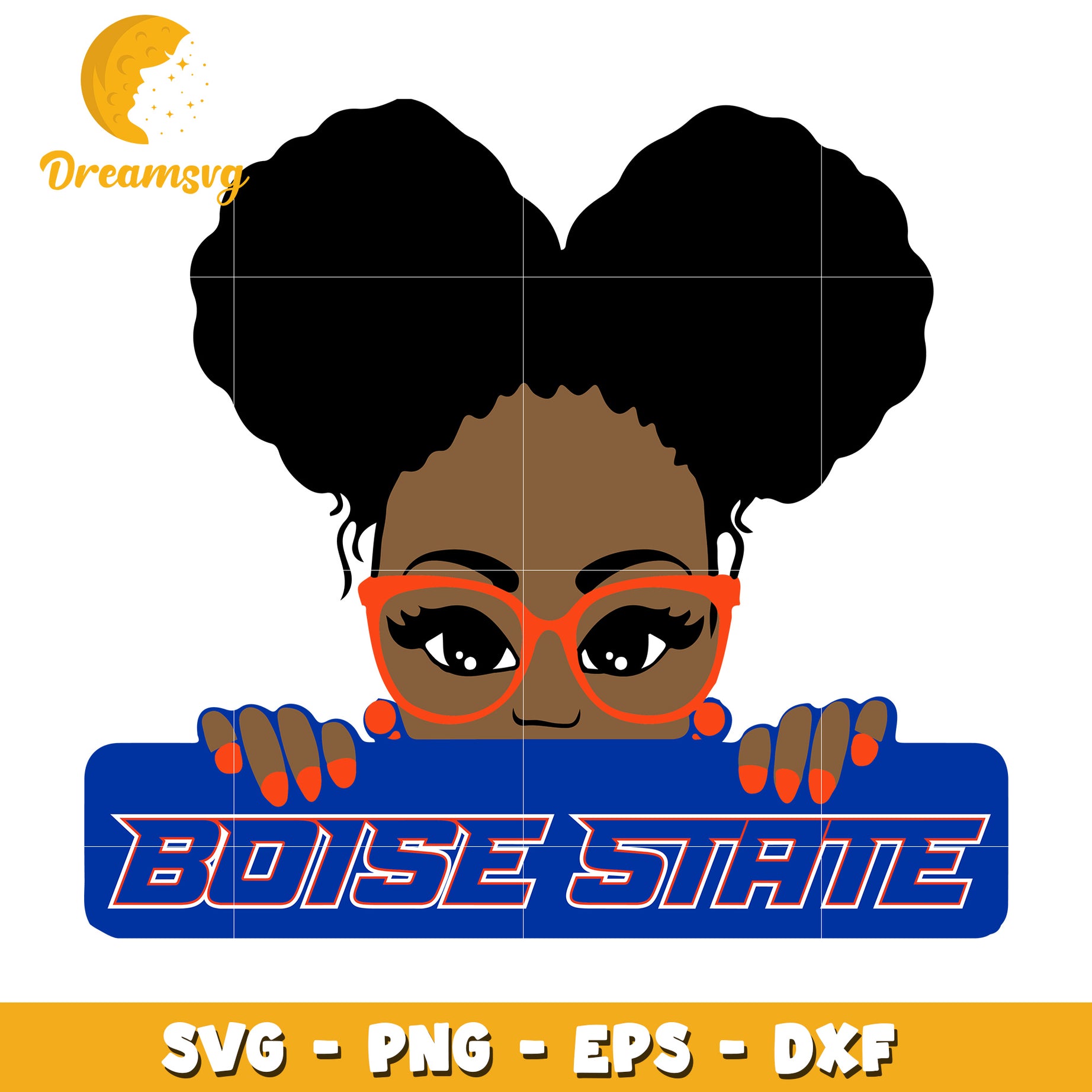 Boise State SVG Design with Cute Girl Graphic File Download