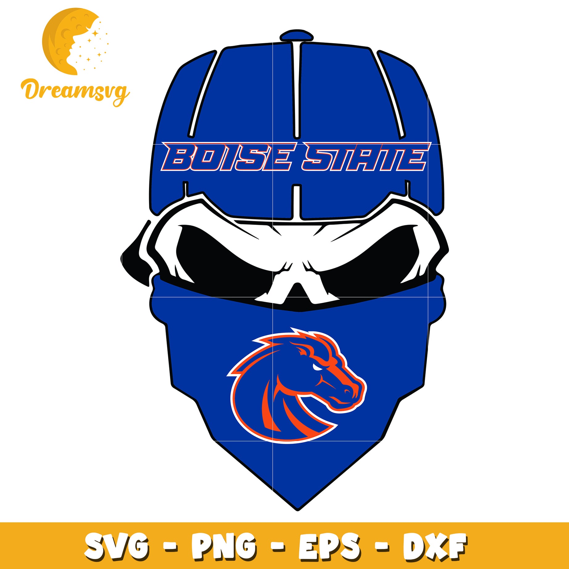 Boise State Skull SVG PNG EPS DXF