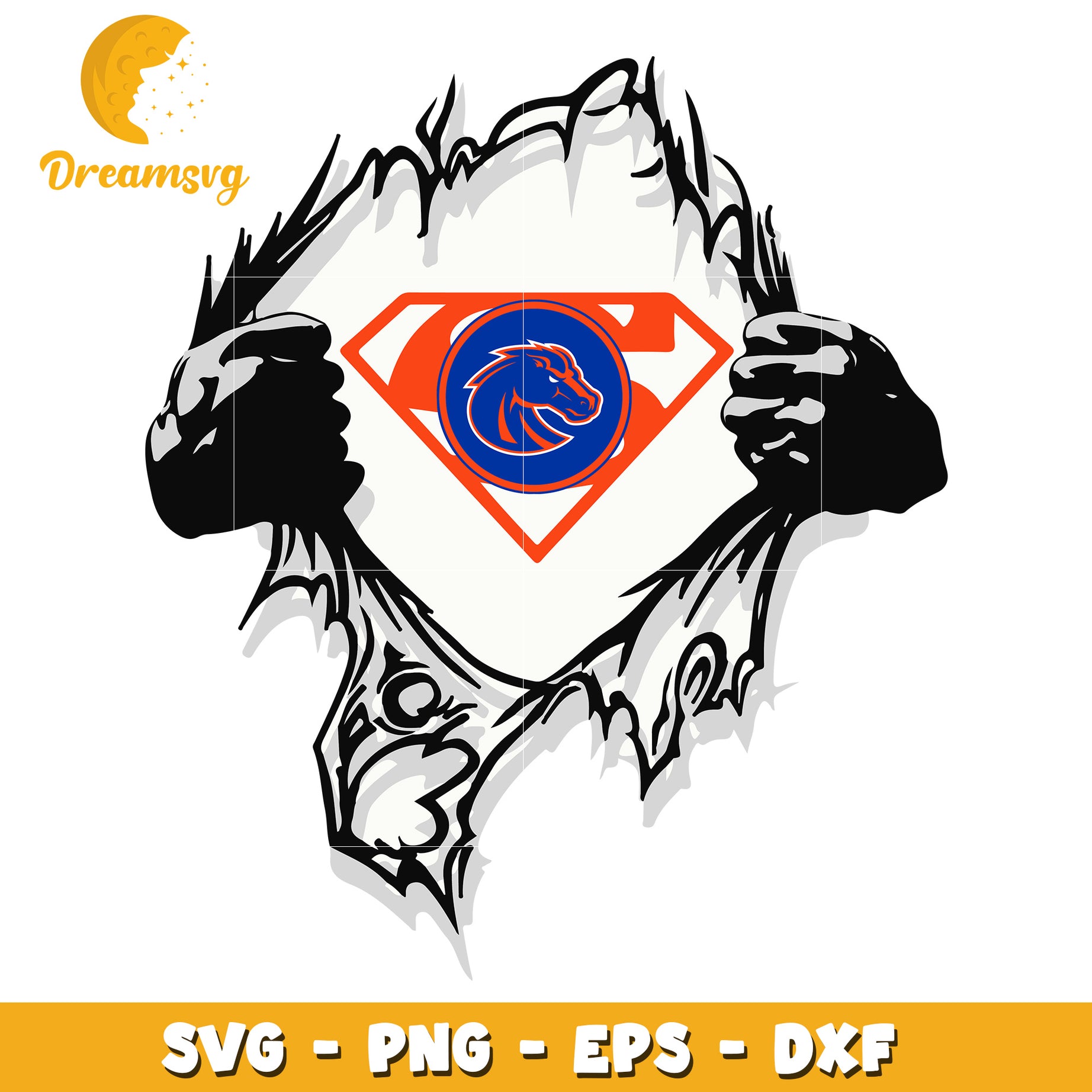 Boise State Superhero SVG Design for Creative Projects