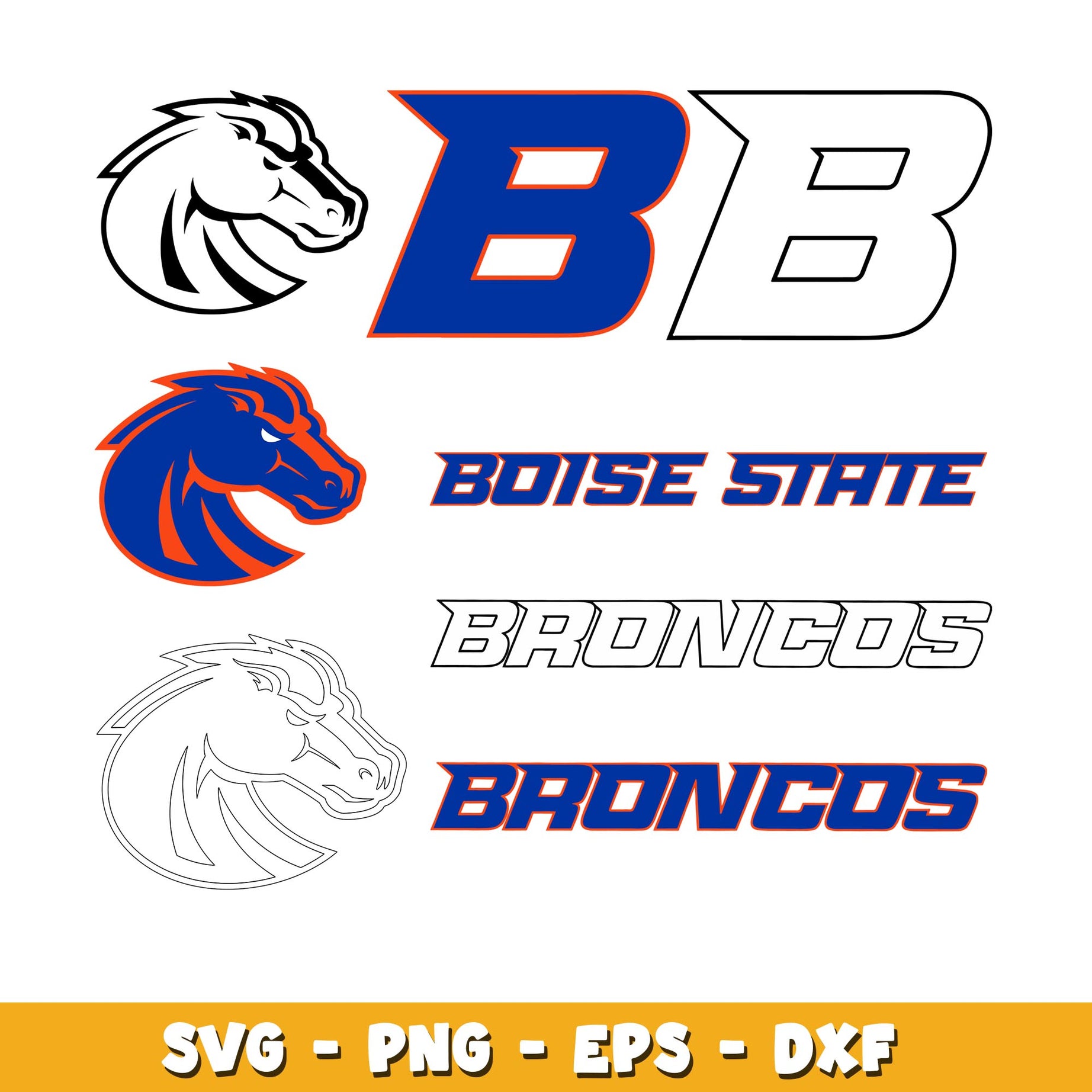 Bundle Logo Boise State Broncos svg, Boise State logo svg, ncaa svg ...