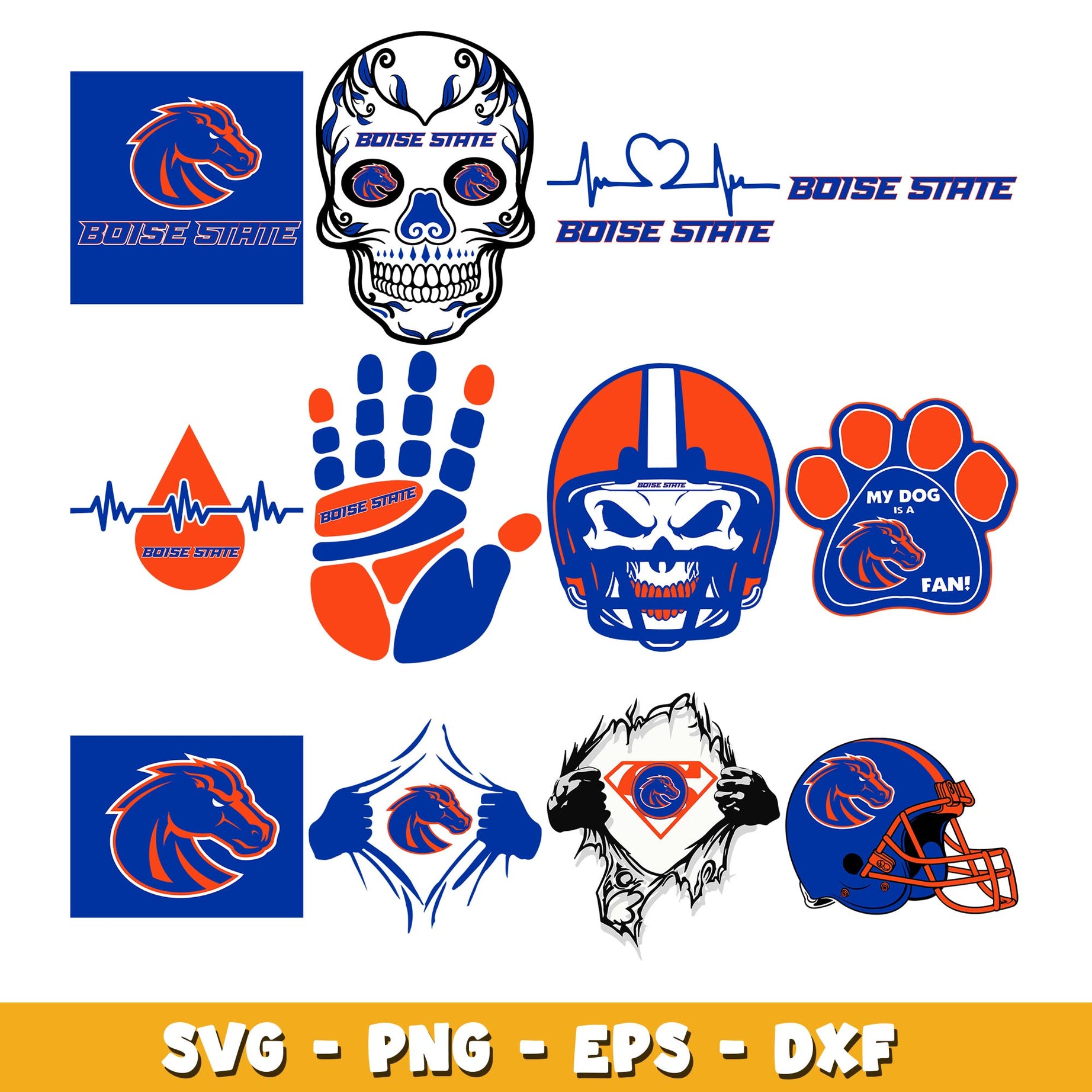 Bundle Logo Boise State football svg, Boise State logo svg, ncaa svg 