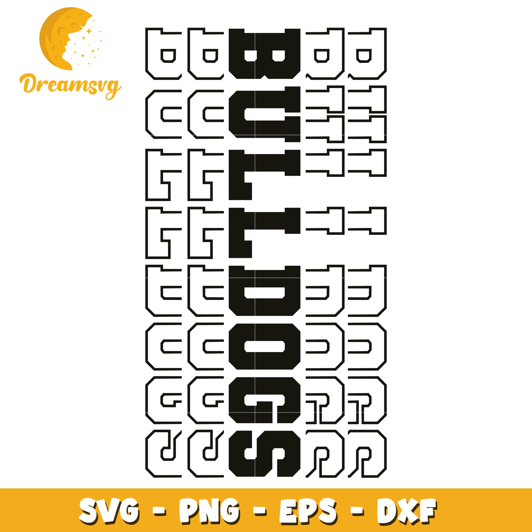 Bold Block Letters SVG Cut File