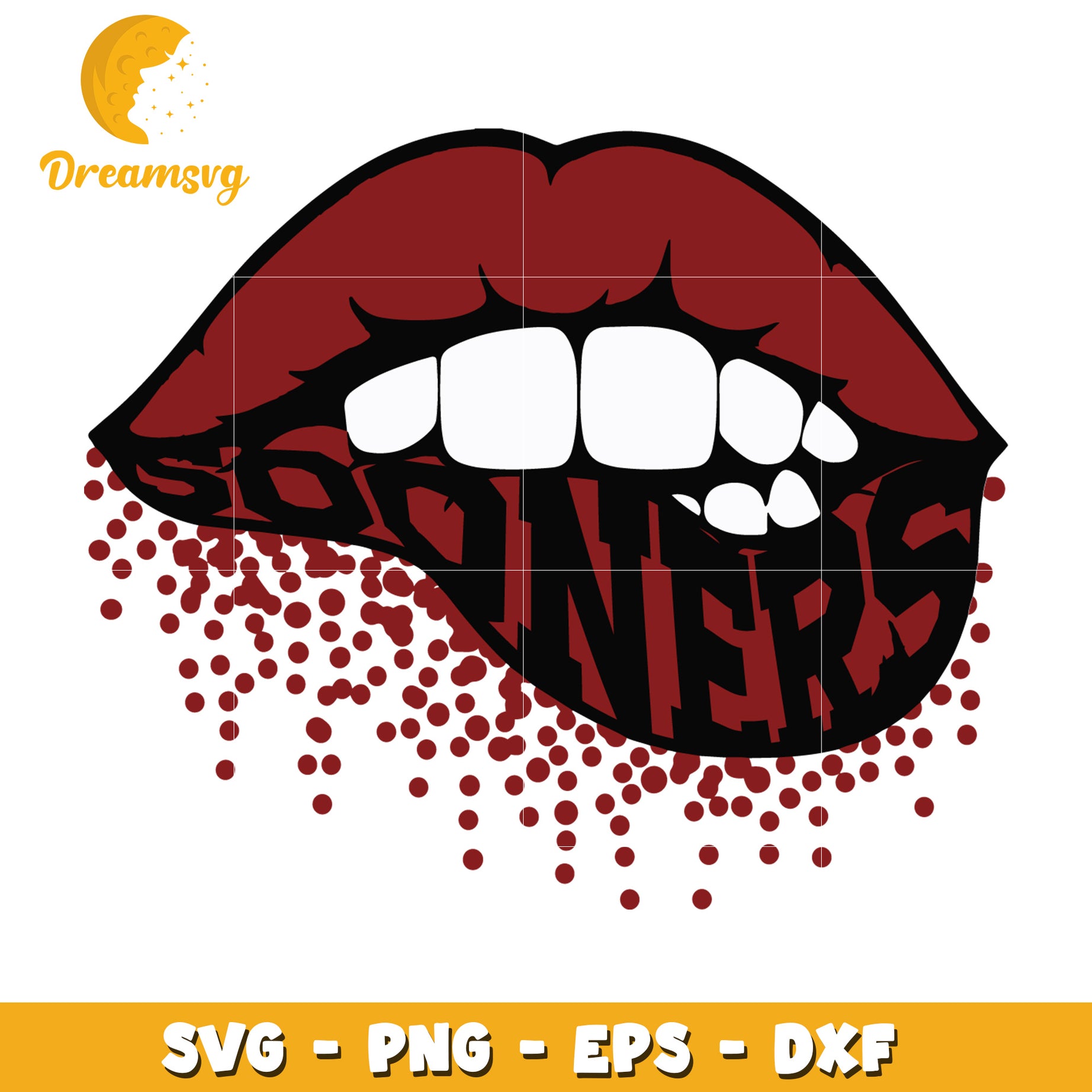 Bold Lip SVG Design with Sooners Text for Creative Projects