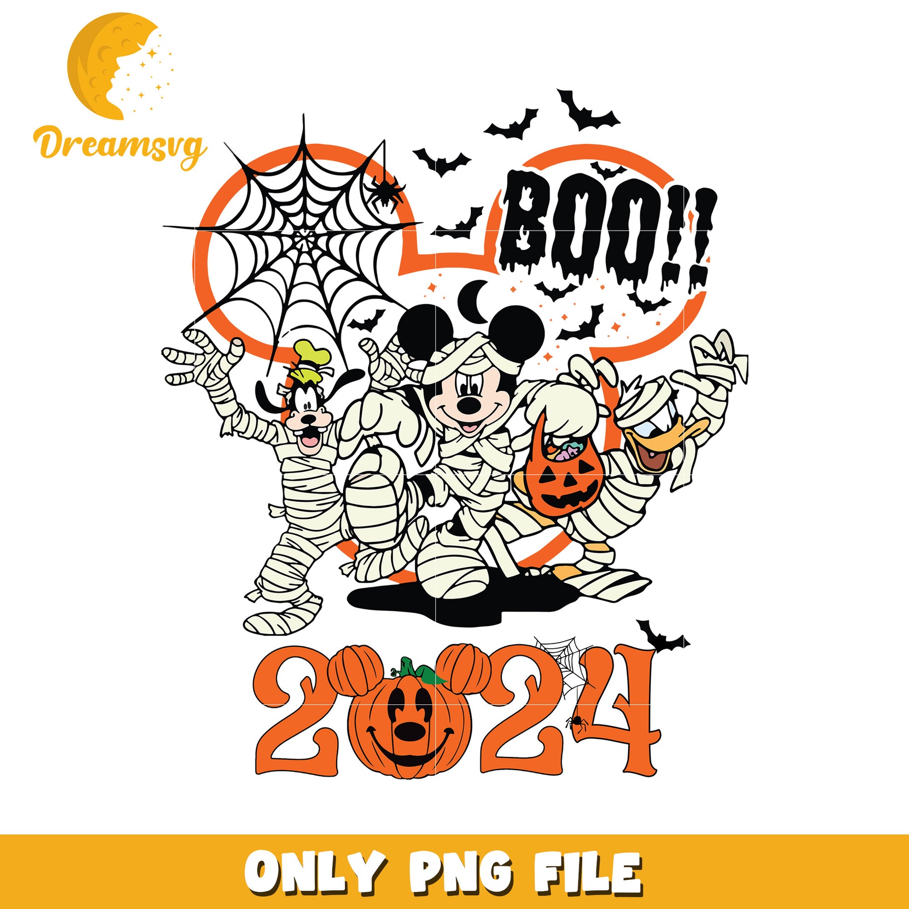 Boo 2024 design png, horror characters png, horror cartoons png