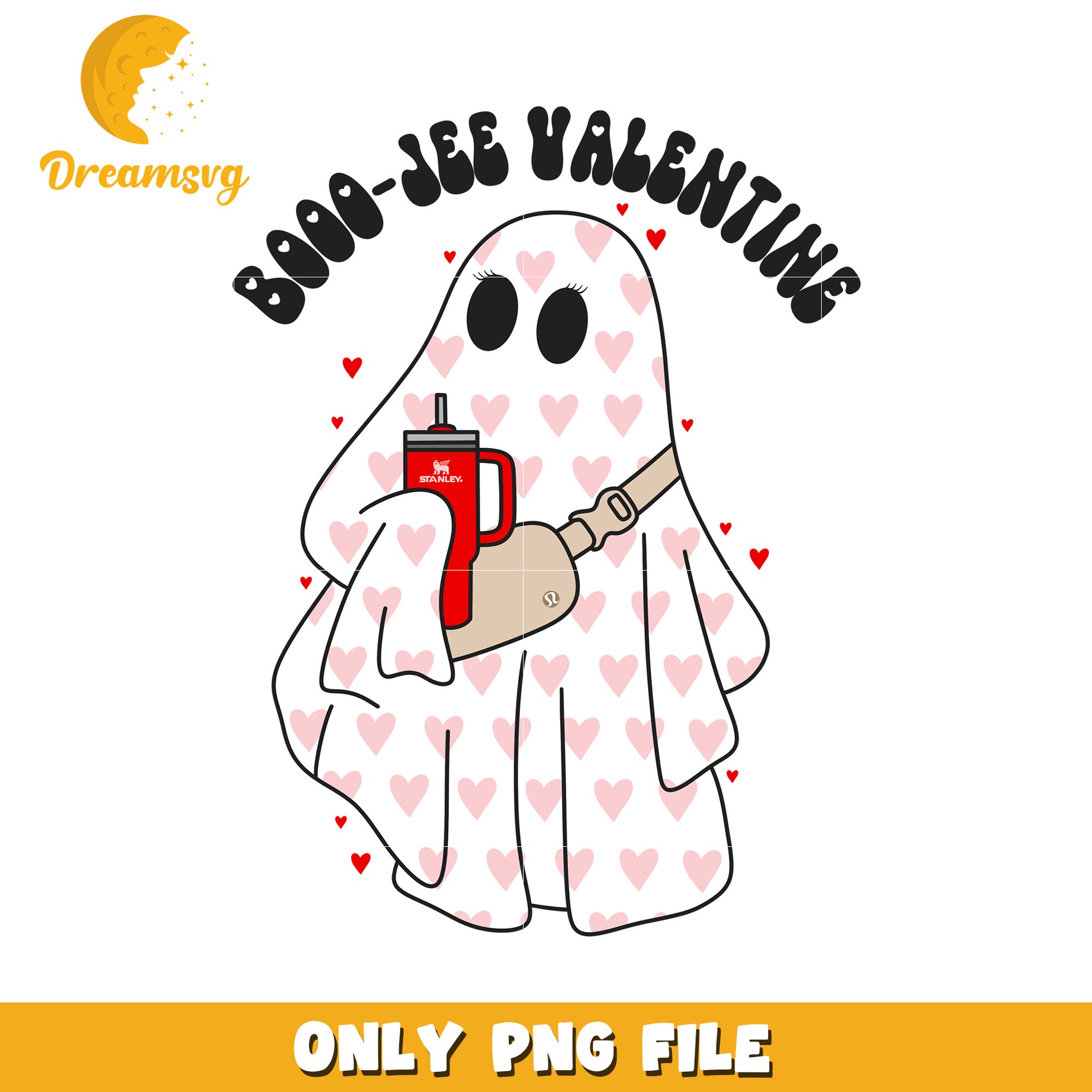 Boo Jee Valentine Cute Ghost PNG Graphic Design File