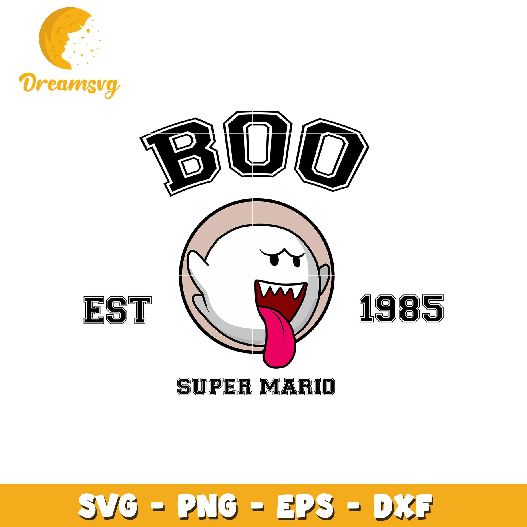 Boo SVG Super Mario Ghost Design