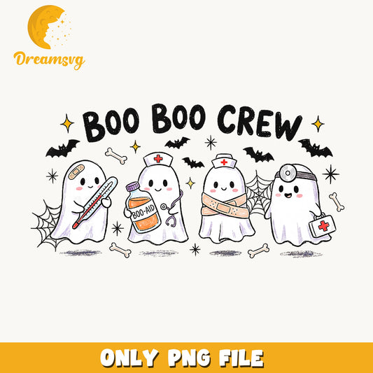 Boo Boo Crew Ghost Nurse PNG, Halloween Medical Ghost, Halloween PNG