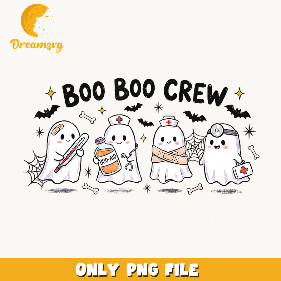 Boo Boo Crew Ghost Nurse PNG, Halloween Medical Ghost, Halloween PNG