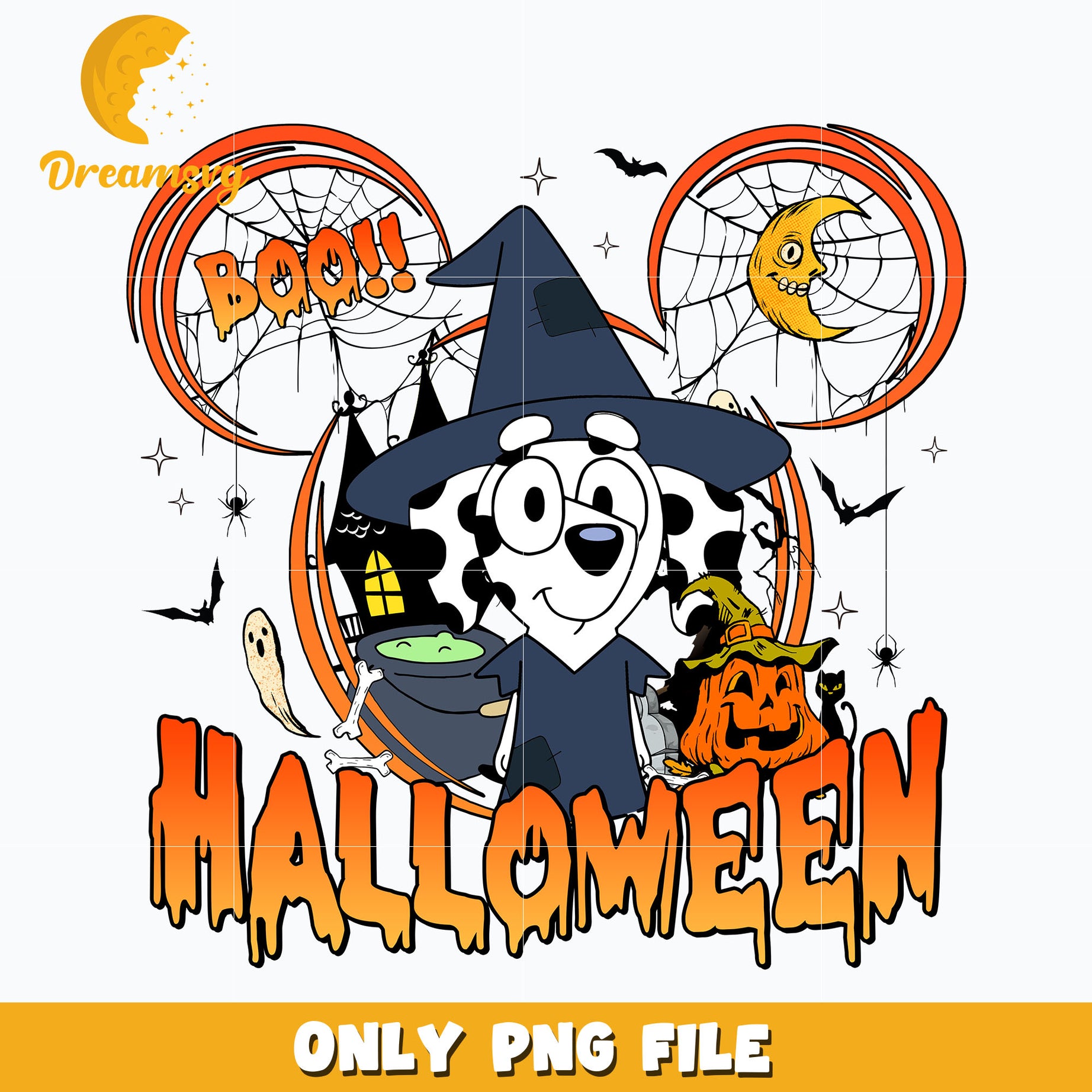 Boo! bluey halloween png