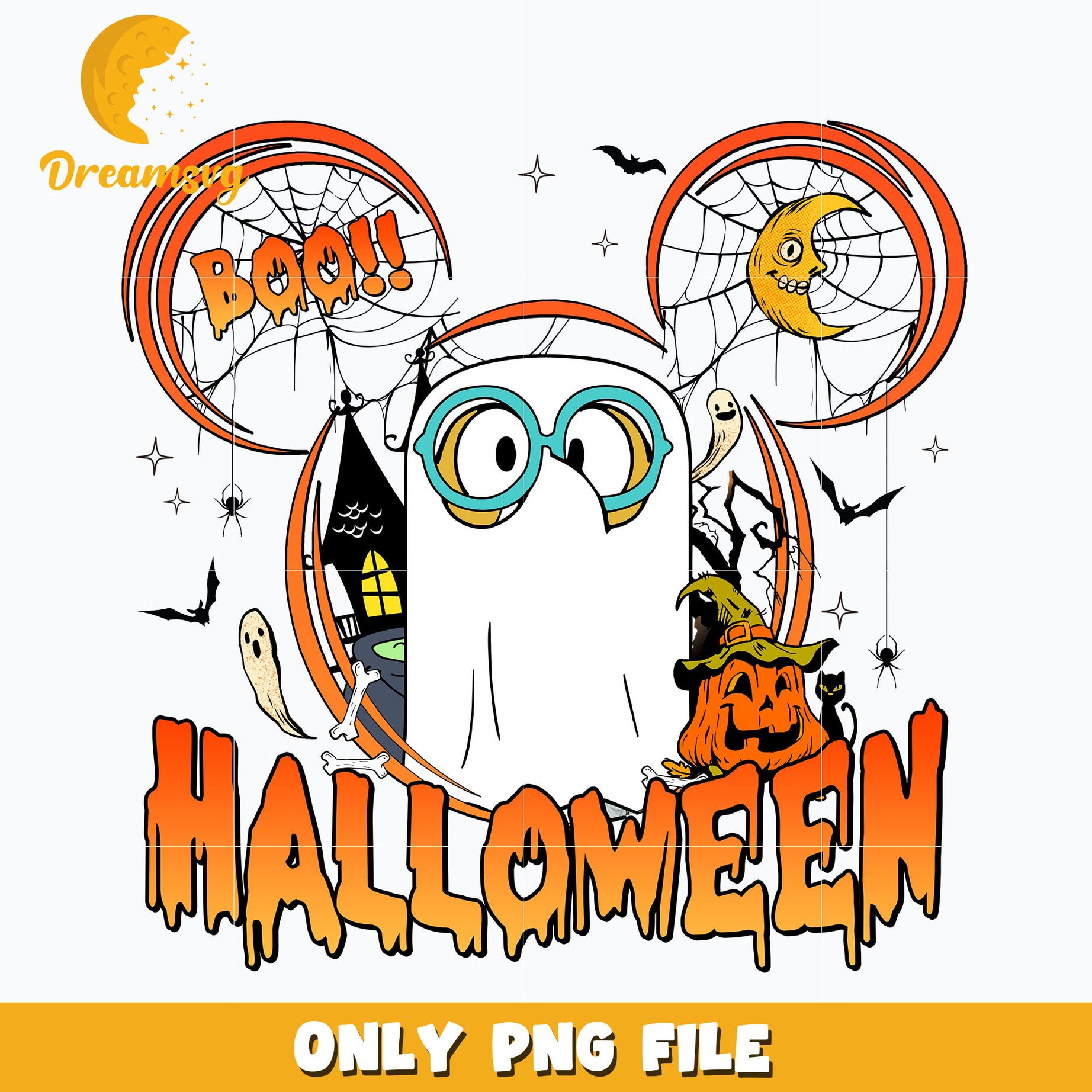 Boo! bluey halloween png