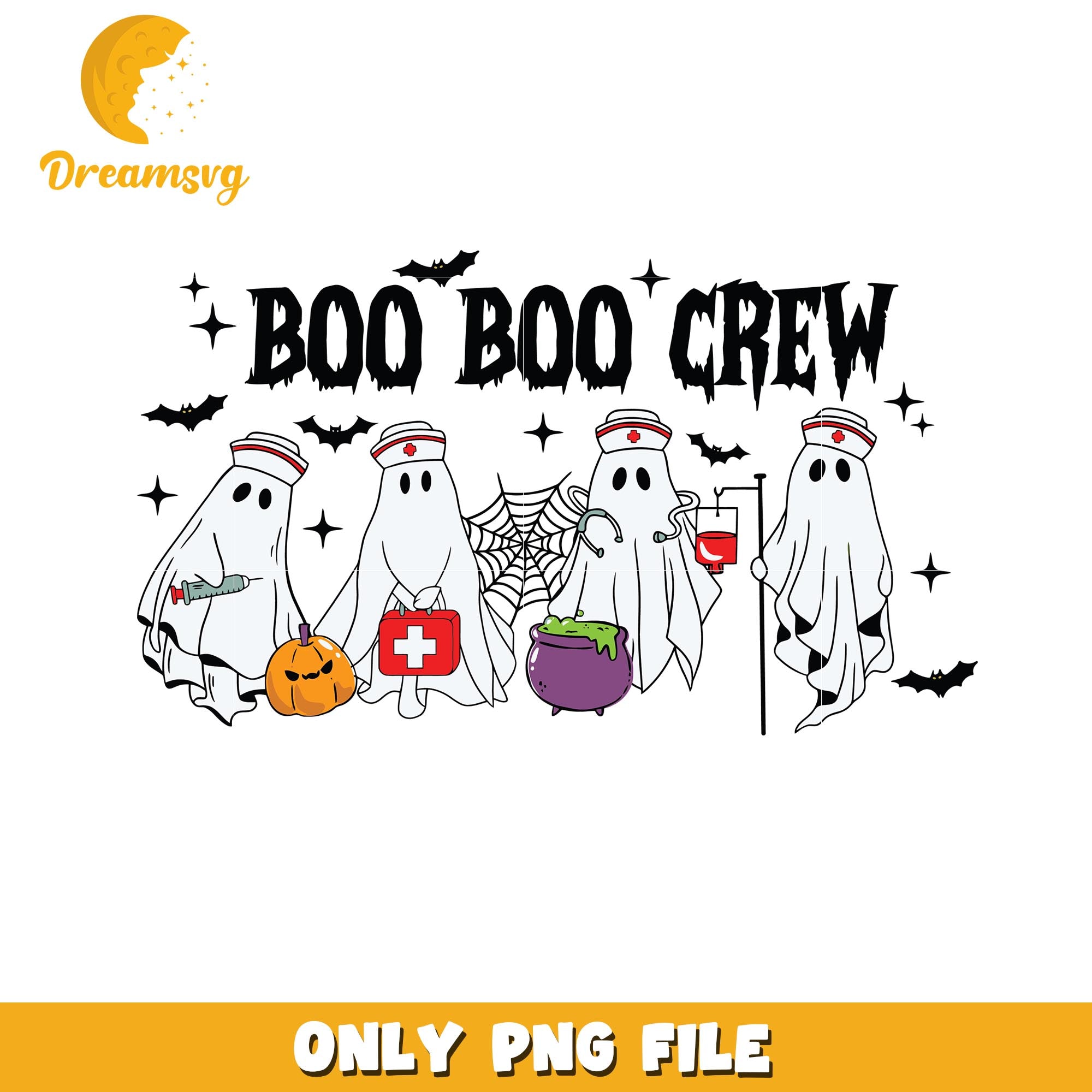 Boo boo crew nurse halloween png, Boo world halloween vibes png