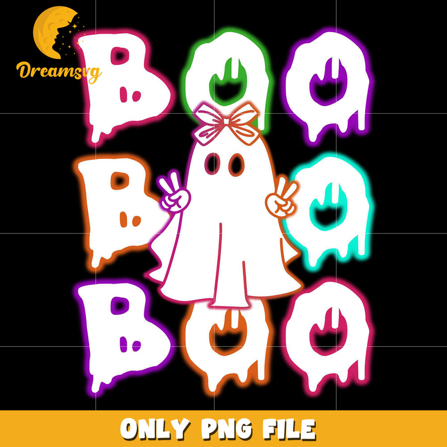 Boo boo halloween neon png, spooky season​ png, halloween pumpkin png
