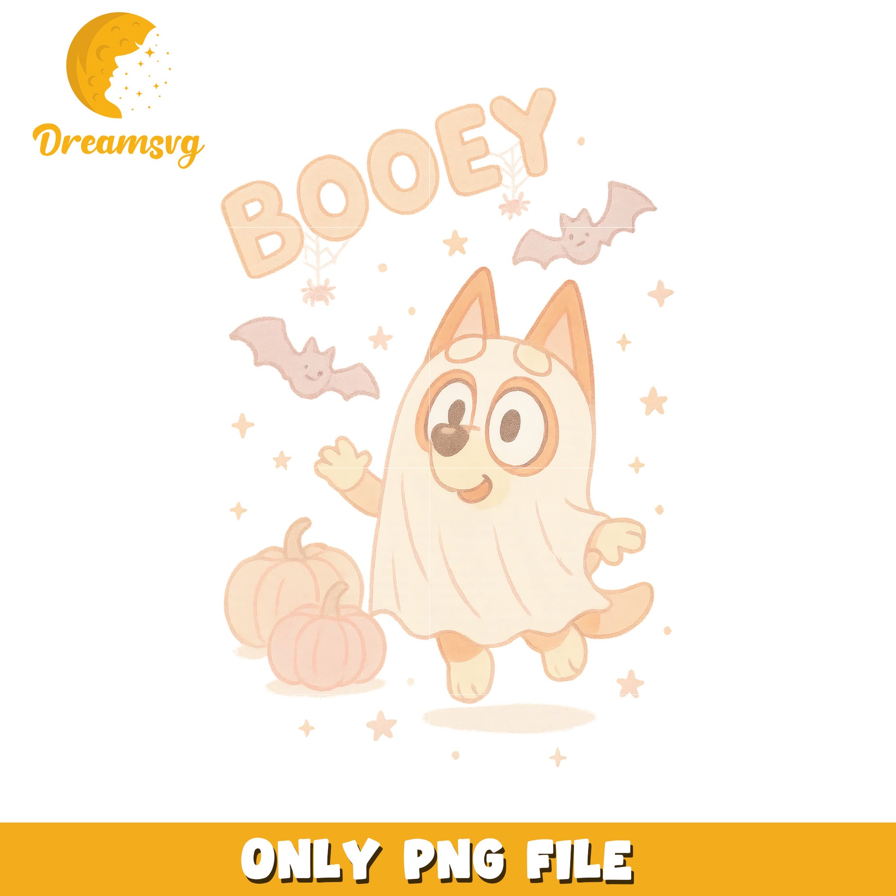 Booey cute ghoul png, spooky bluey png, halloween costumes png