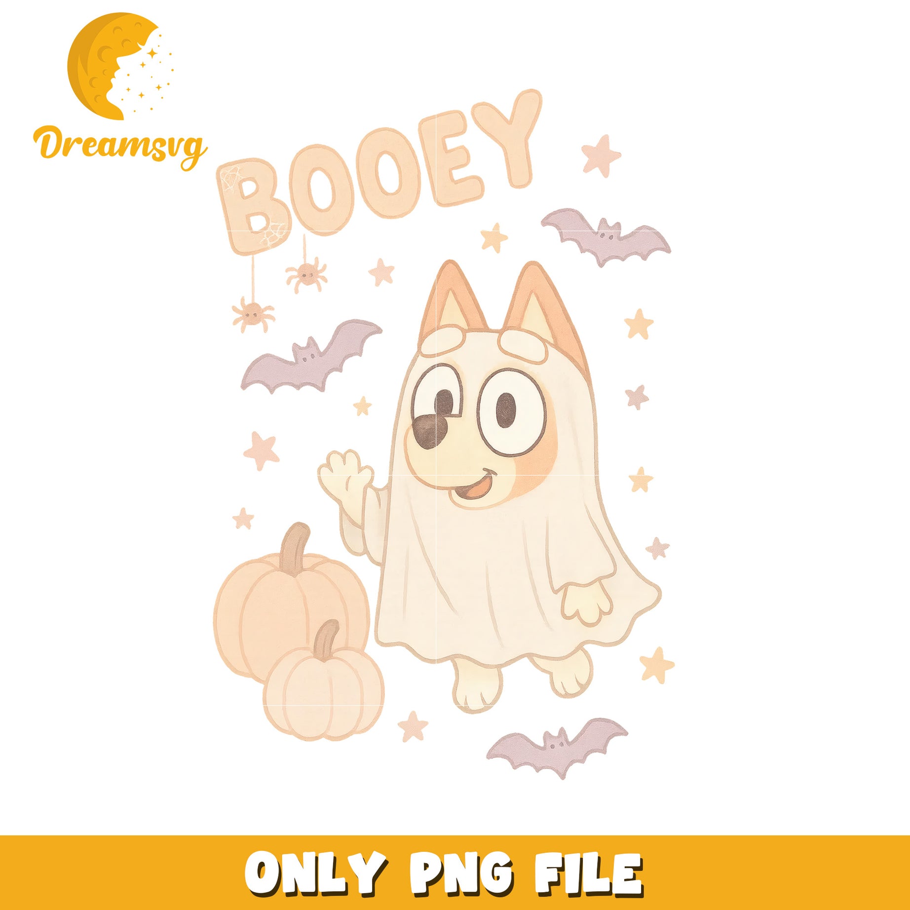 Booey funny ghost png, bluey halloween png, halloween toys png