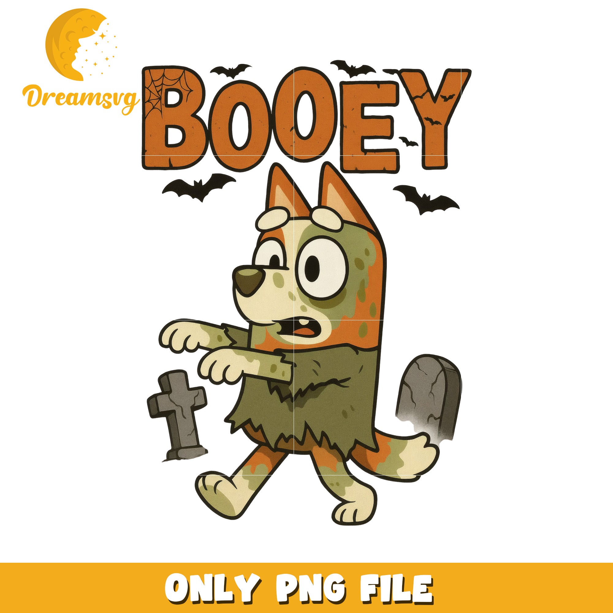 Booey halloween zombie png, spooky bluey png, halloween costumes png