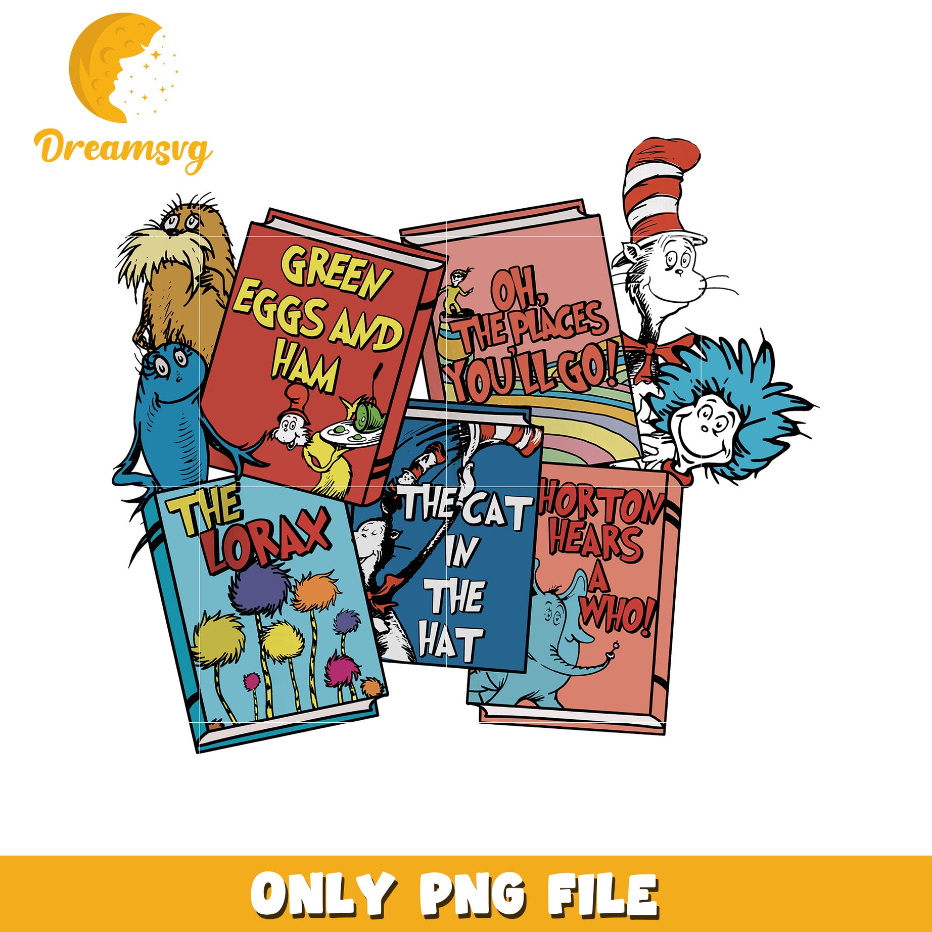 Book of dr seuss png, dr seuss characters png, book png