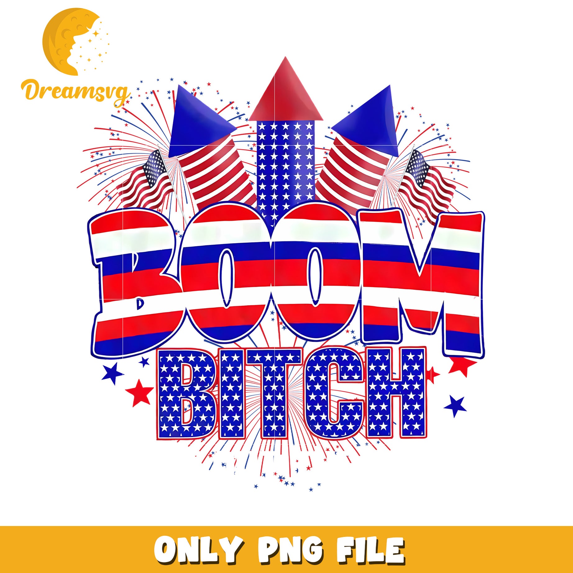 Boom bitch png, bold statement png, sassy phrase png, edgy design png