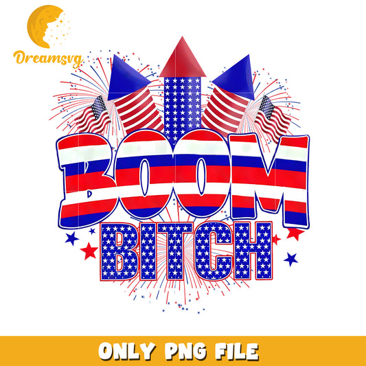 Boom bitch png, bold statement png, sassy phrase png, edgy design png