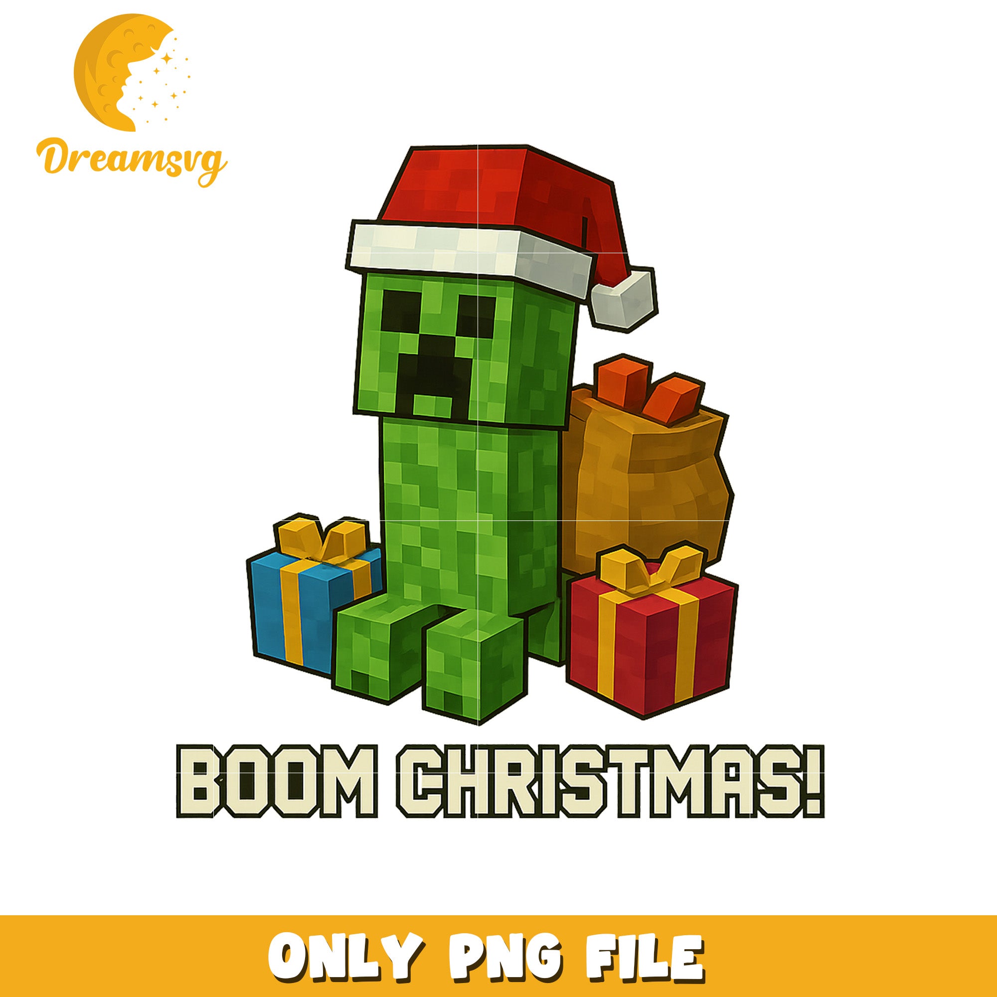 Boom christmas png, christmas gift​​ png, minecraft christmas​ png