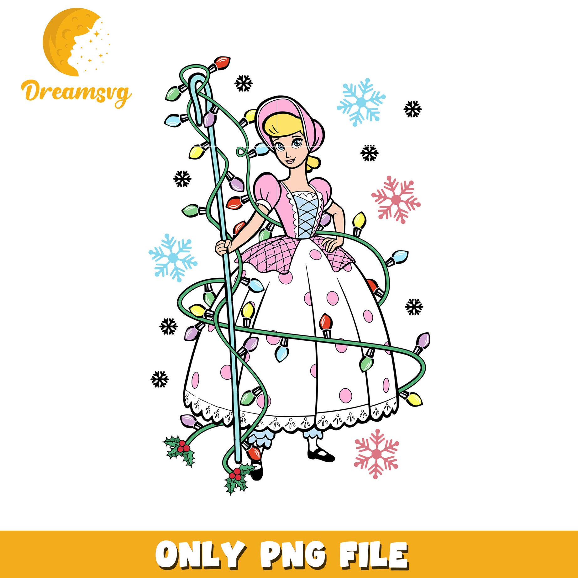 Boo peep christmas png, disney png, happy christmas png