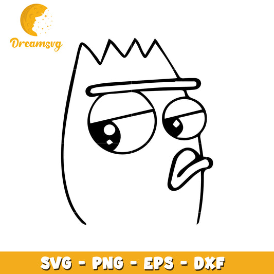 Bored Monster Face SVG PNG EPS DXF