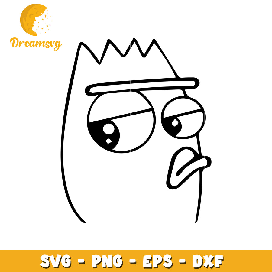 Bored Monster Face SVG PNG EPS DXF