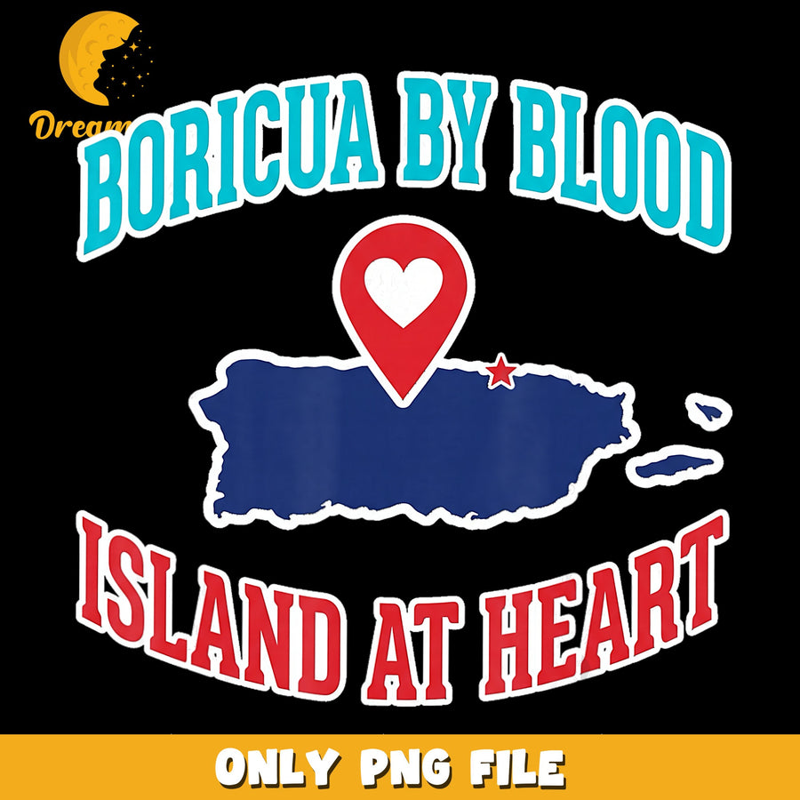 Boricua Island PNG, Heartfelt Design, Pride Of Heritage