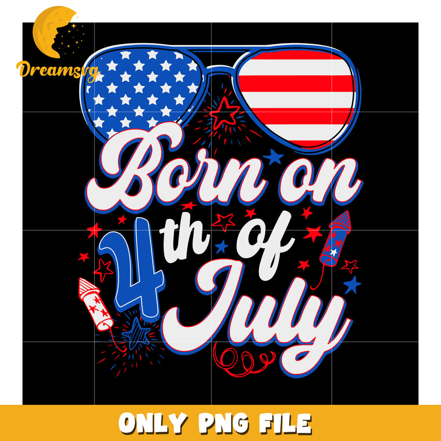 Born on 4th of july png, independence day birth png, freedom america png