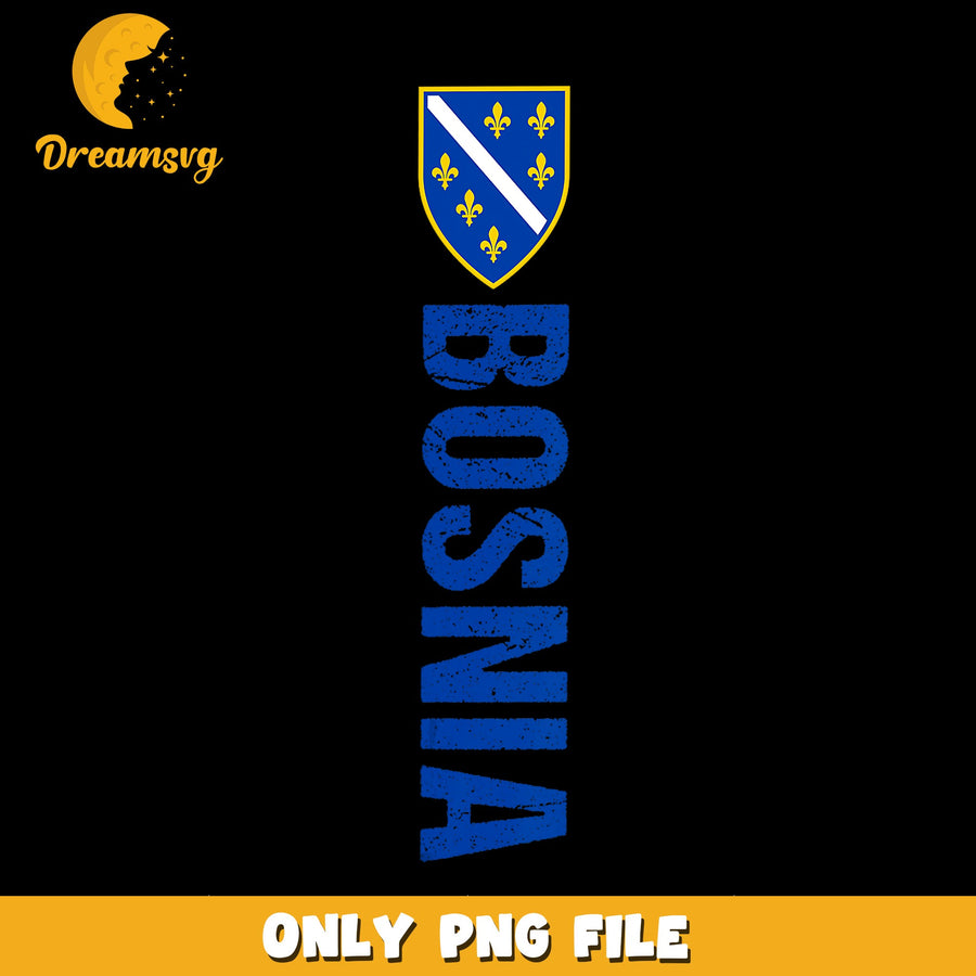 Bosnia Coat Of Arms Vintage Distressed PNG, Bosnian Flag, Pride PNG