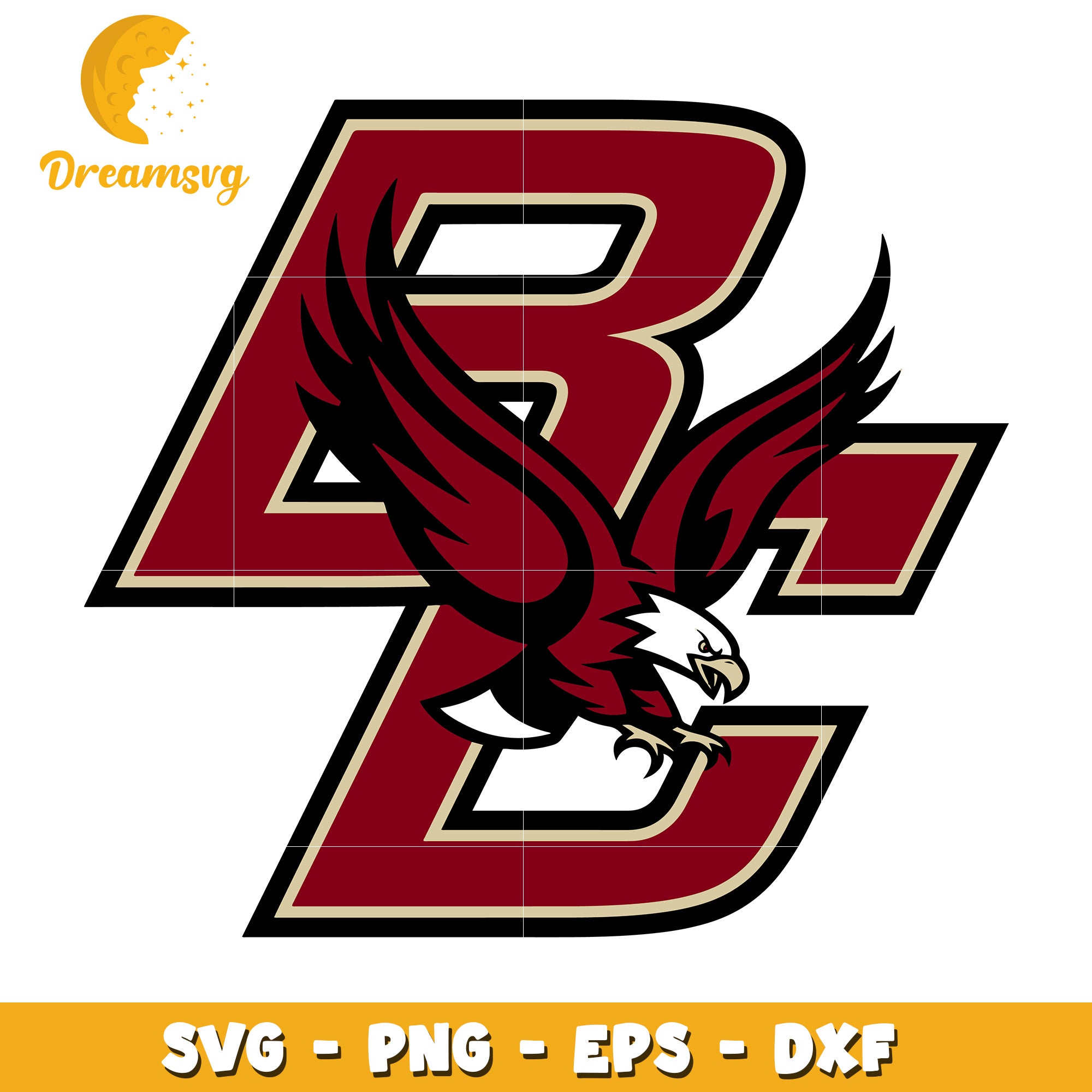 Boston College Eagle Logo SVG Design for Crafts and Projects