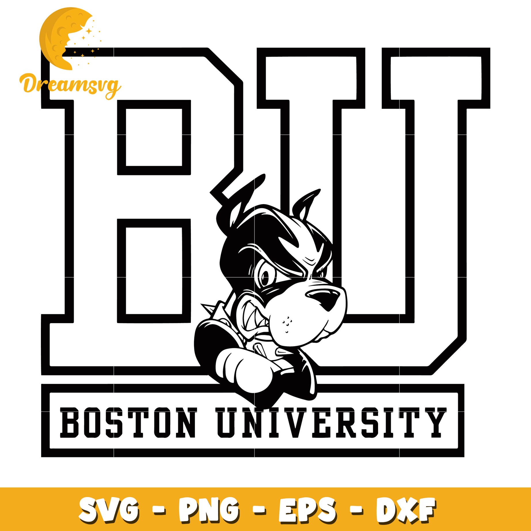 Boston University BU Mascot SVG PNG EPS DXF