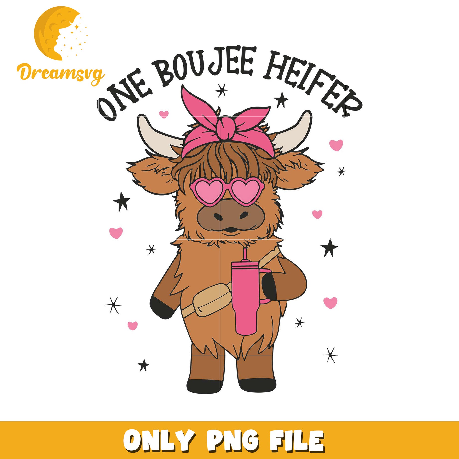 Boujee Heifer PNG Cute Cow Design