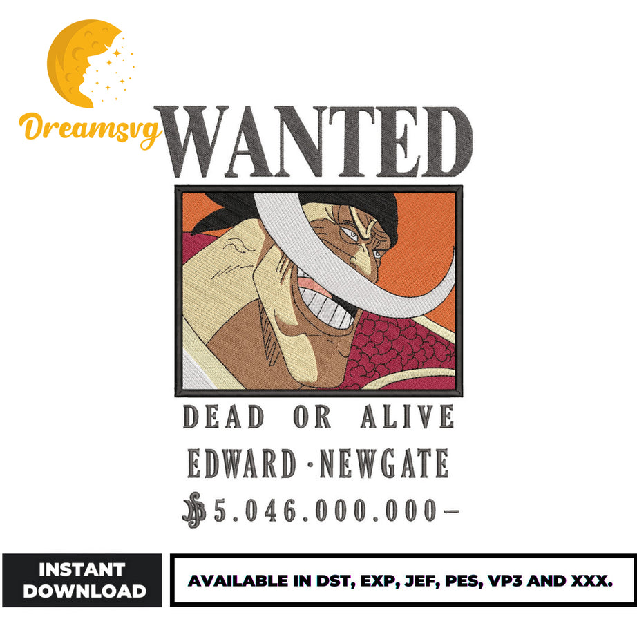 Whitebeard wanted embroidery design