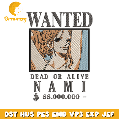 Bounty nami embroidery design