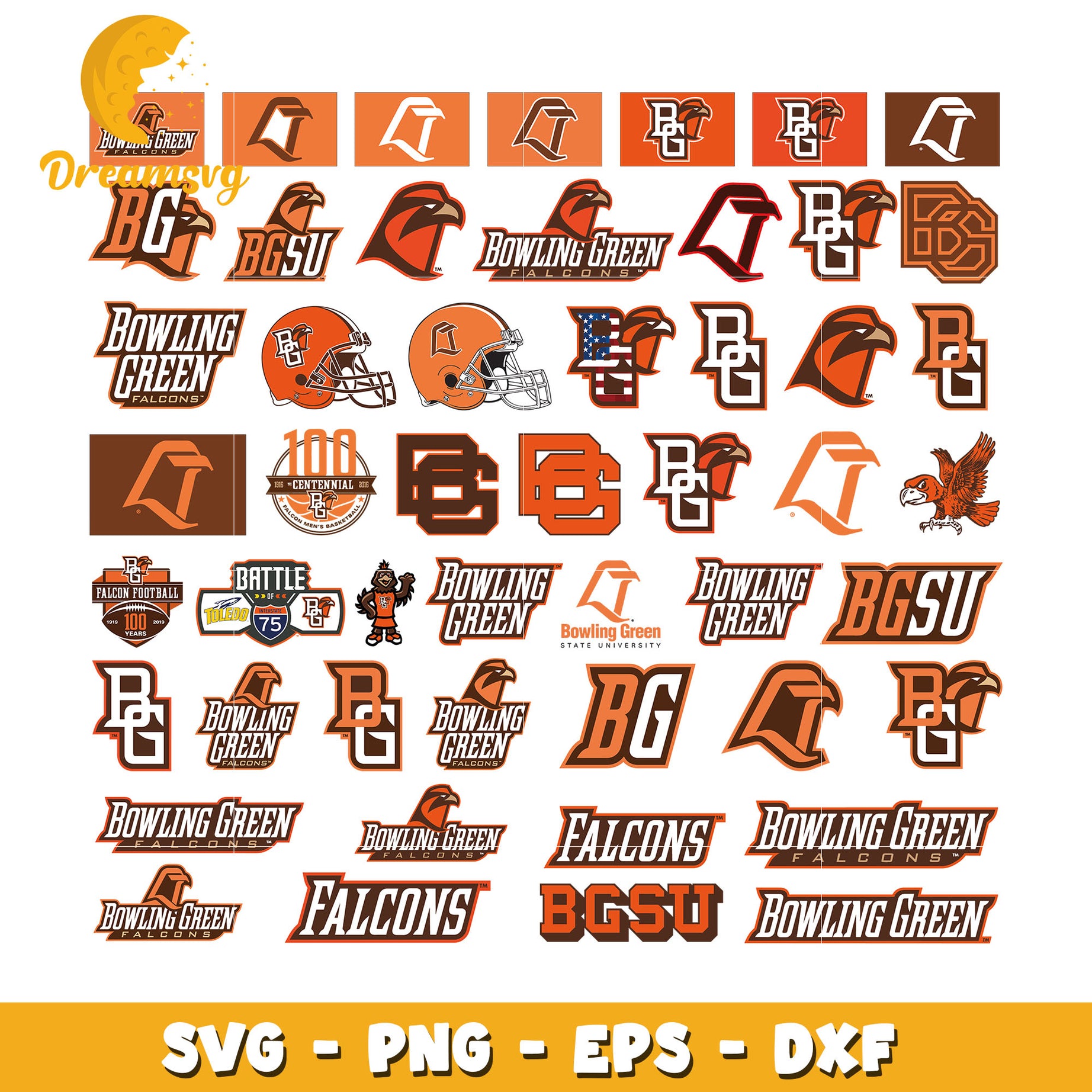 Bowling green falcons logo bundle svg, bowling green falcons football​ svg