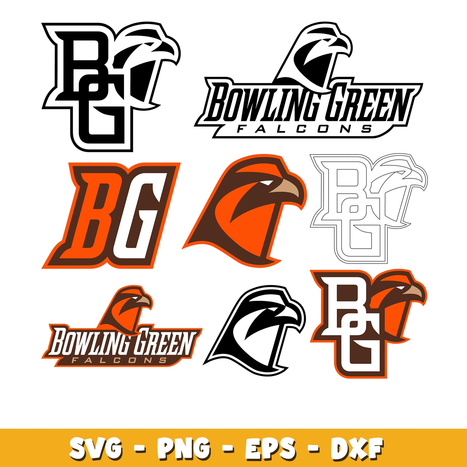 Bundle Logo Bowling Green Falcons svg, Bowling Green Falcons  logo svg, ncaa svg 