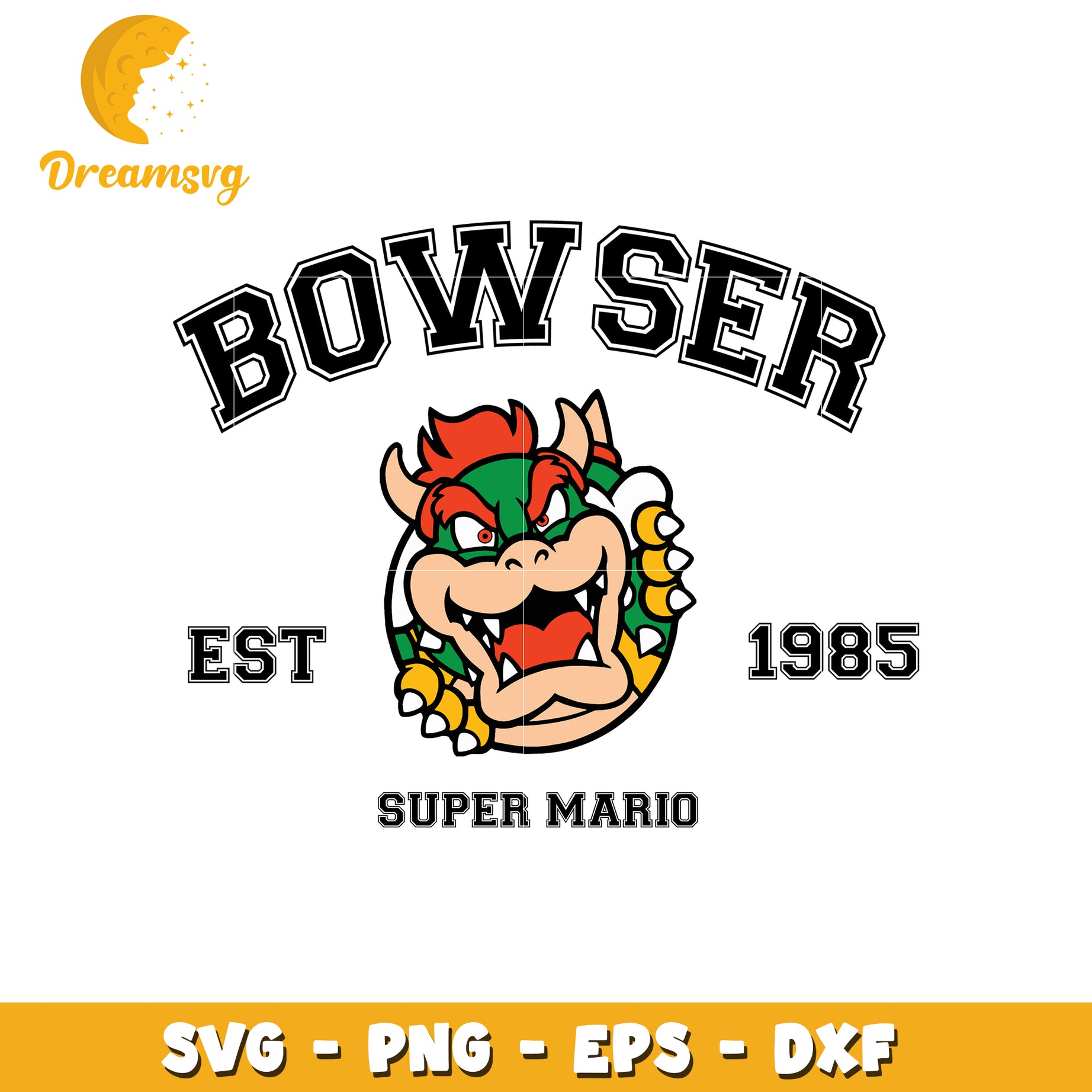 Bowser SVG Cut File Super Mario 1985