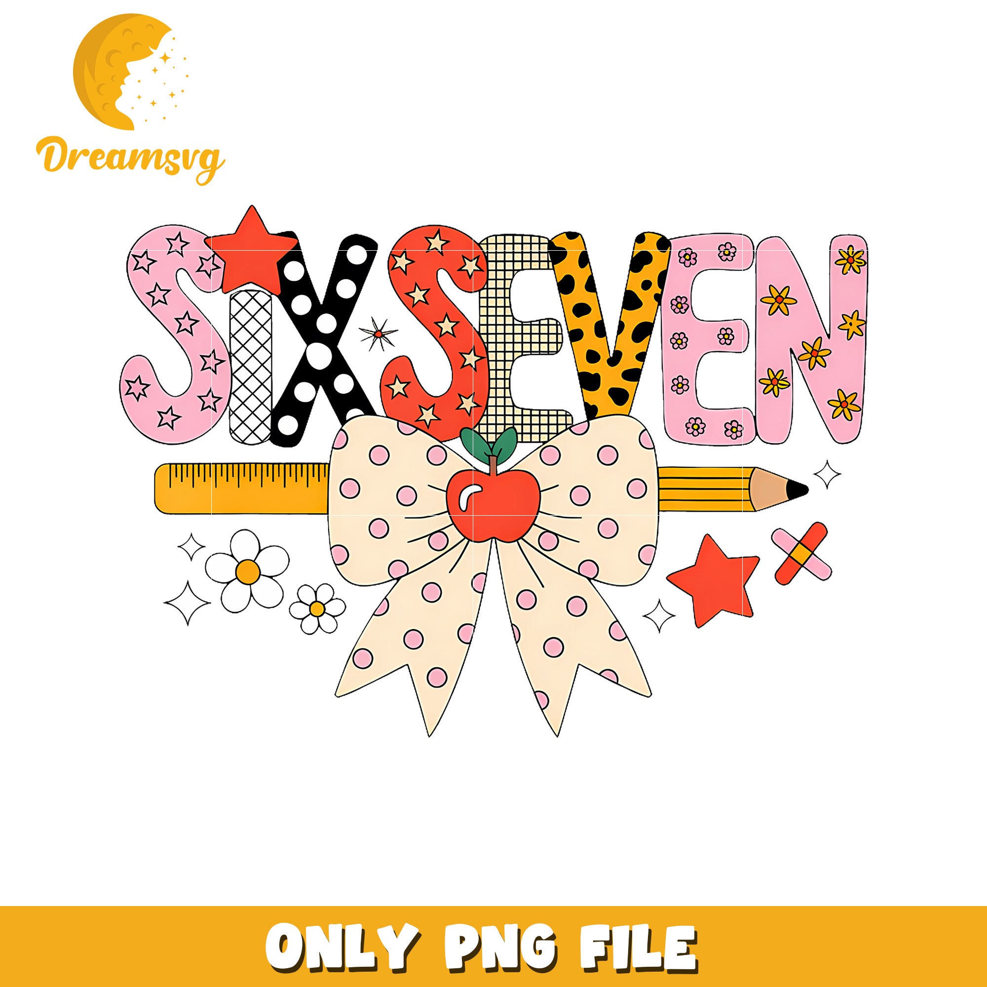 Bowtie six and seven png, funny school png, trending quotes png