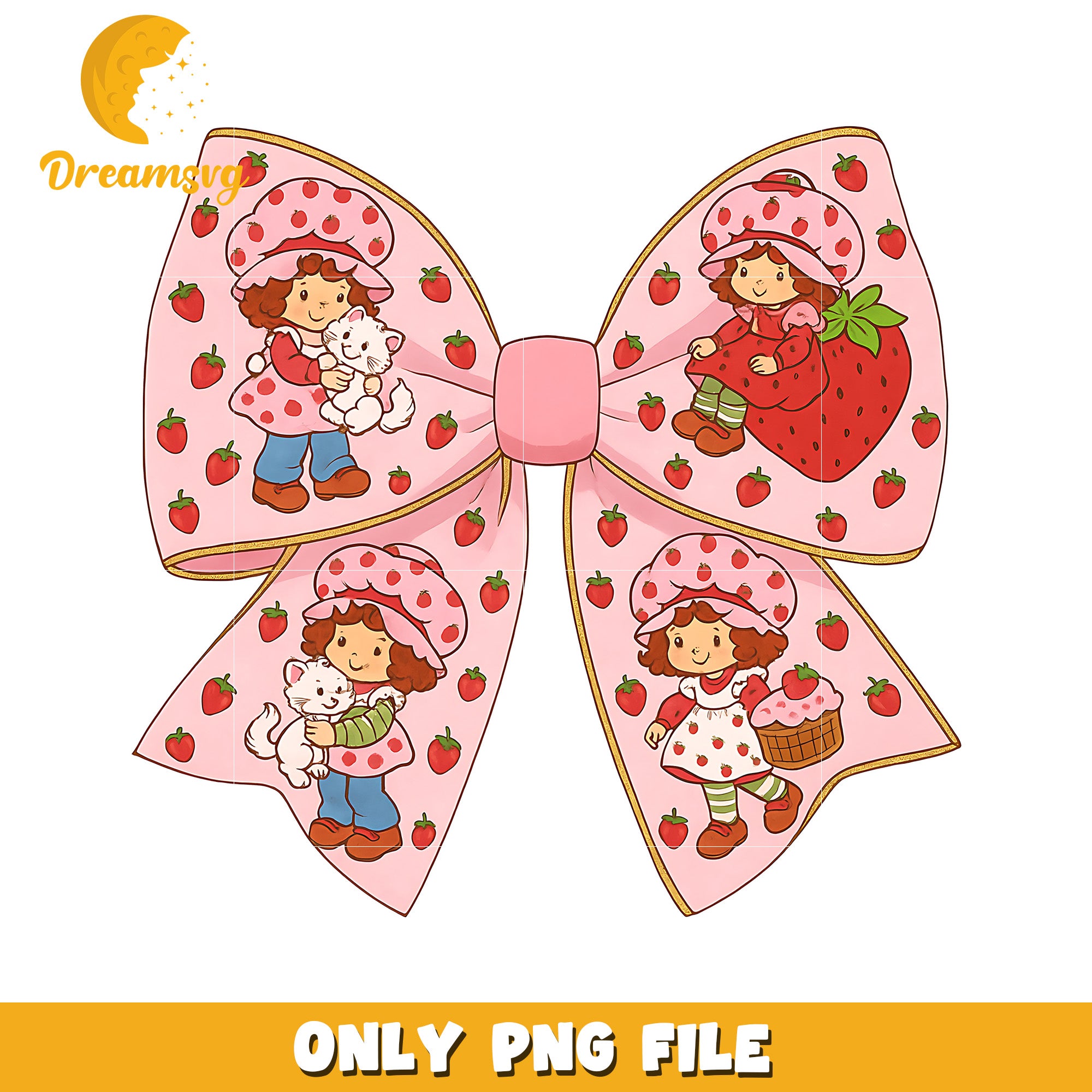 Bowtie strawberry png, strawberry shortcake png, american greetings png