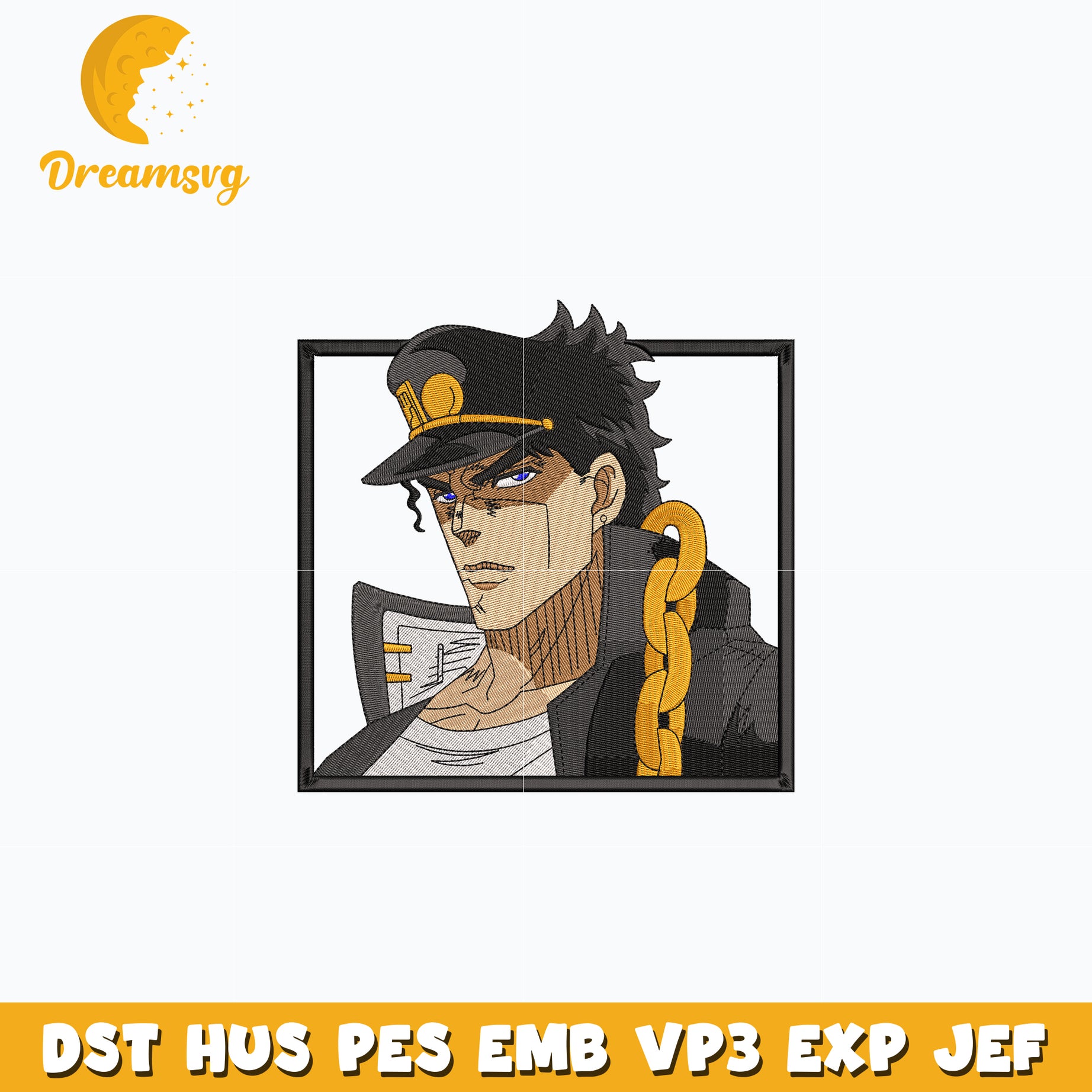 Jotaro Kujo anime embroidery design